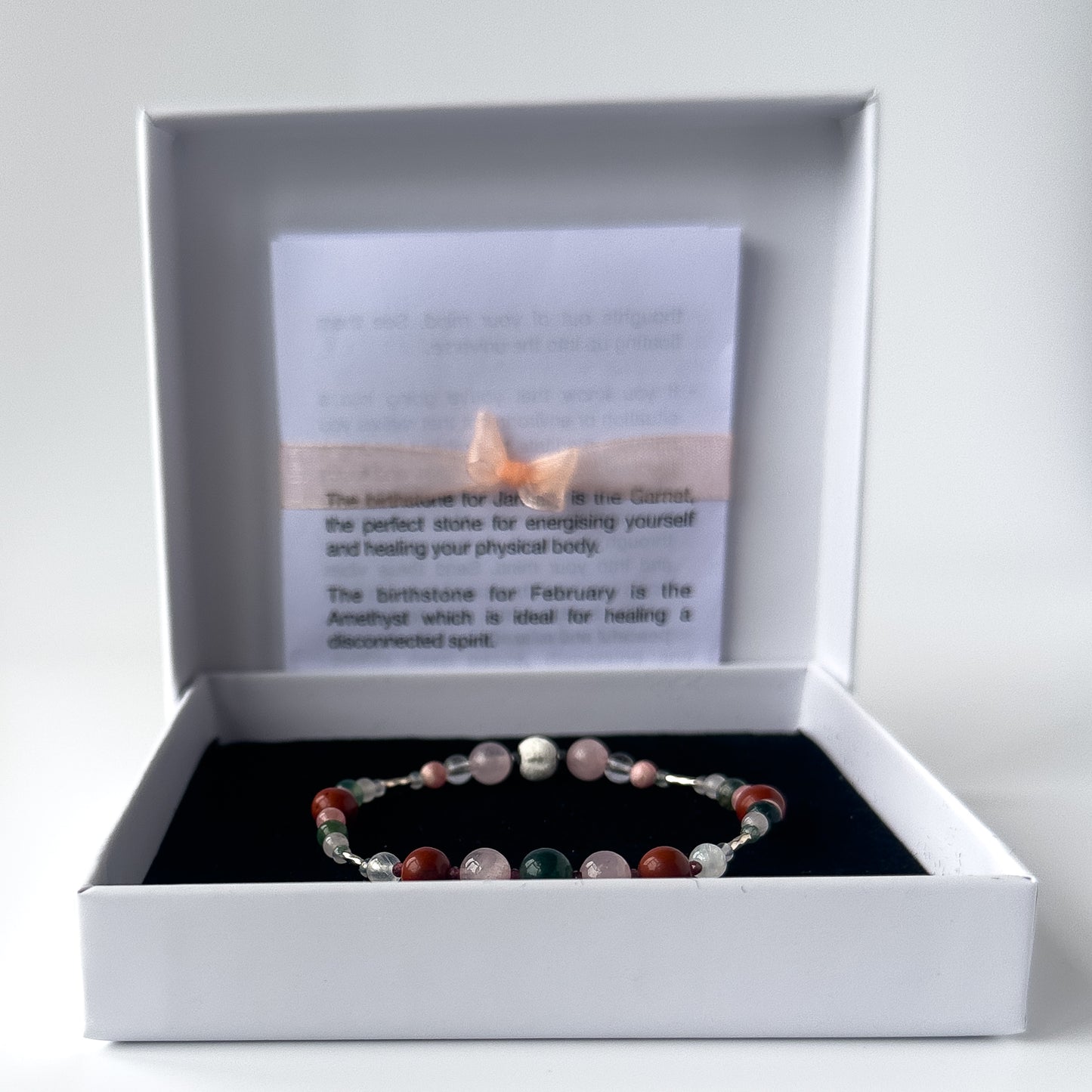 Aquarius Birthstone Healing Crystal bracelet for Love and Compassion in box