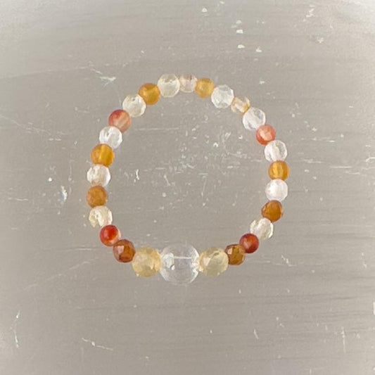 Top view of Aries birthstone Healing Crystal ring for Strength and Courage