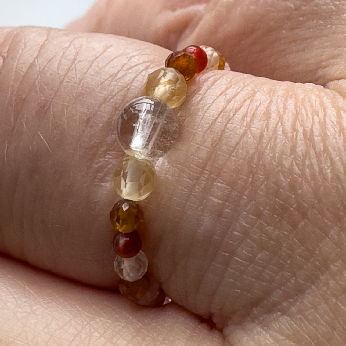 Aries birthstone Healing Crystal ring for Strength and Courage on a finger