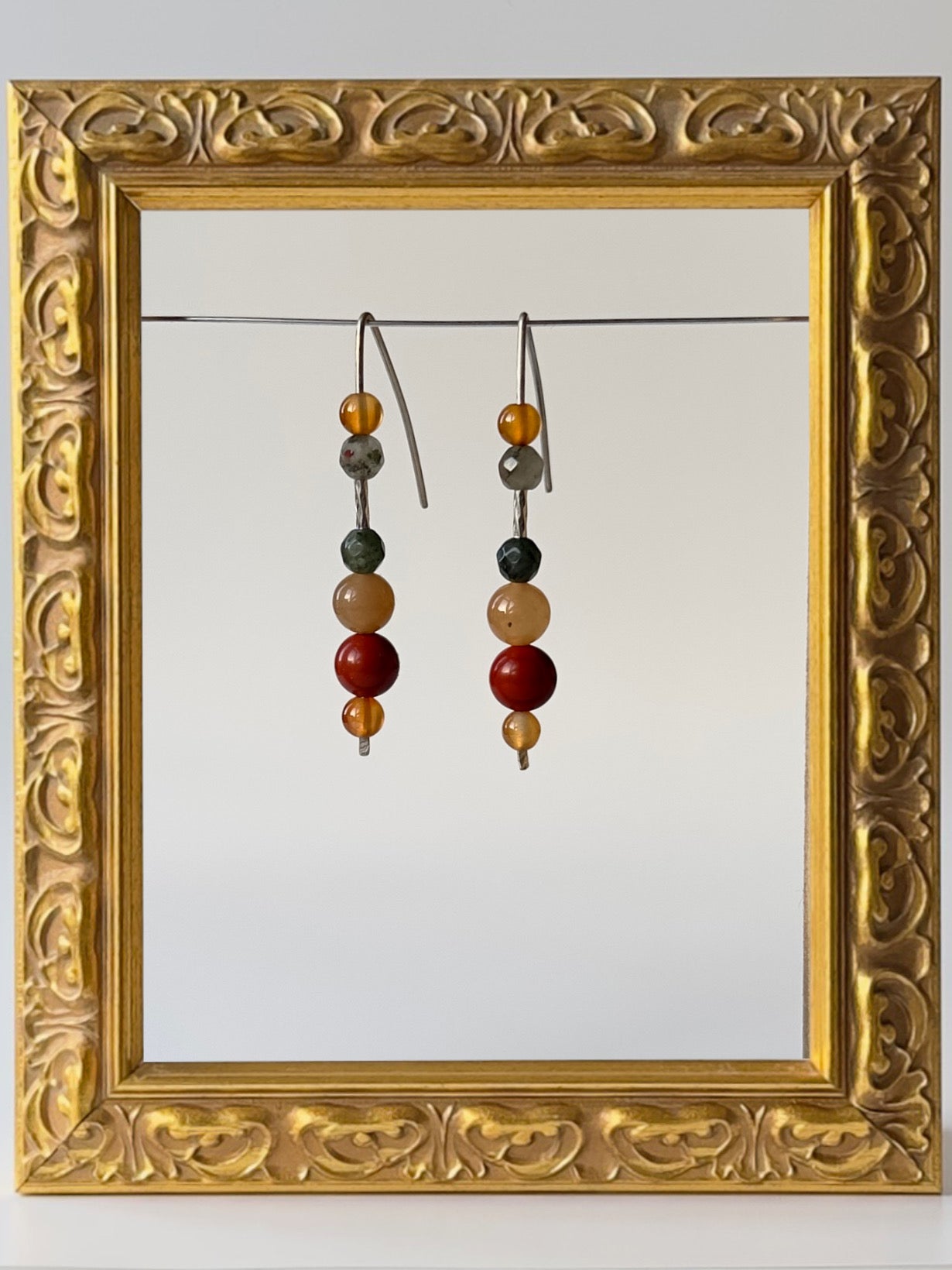 Aries birthstone Healing Crystal and sterling silver earrings for strength and courage