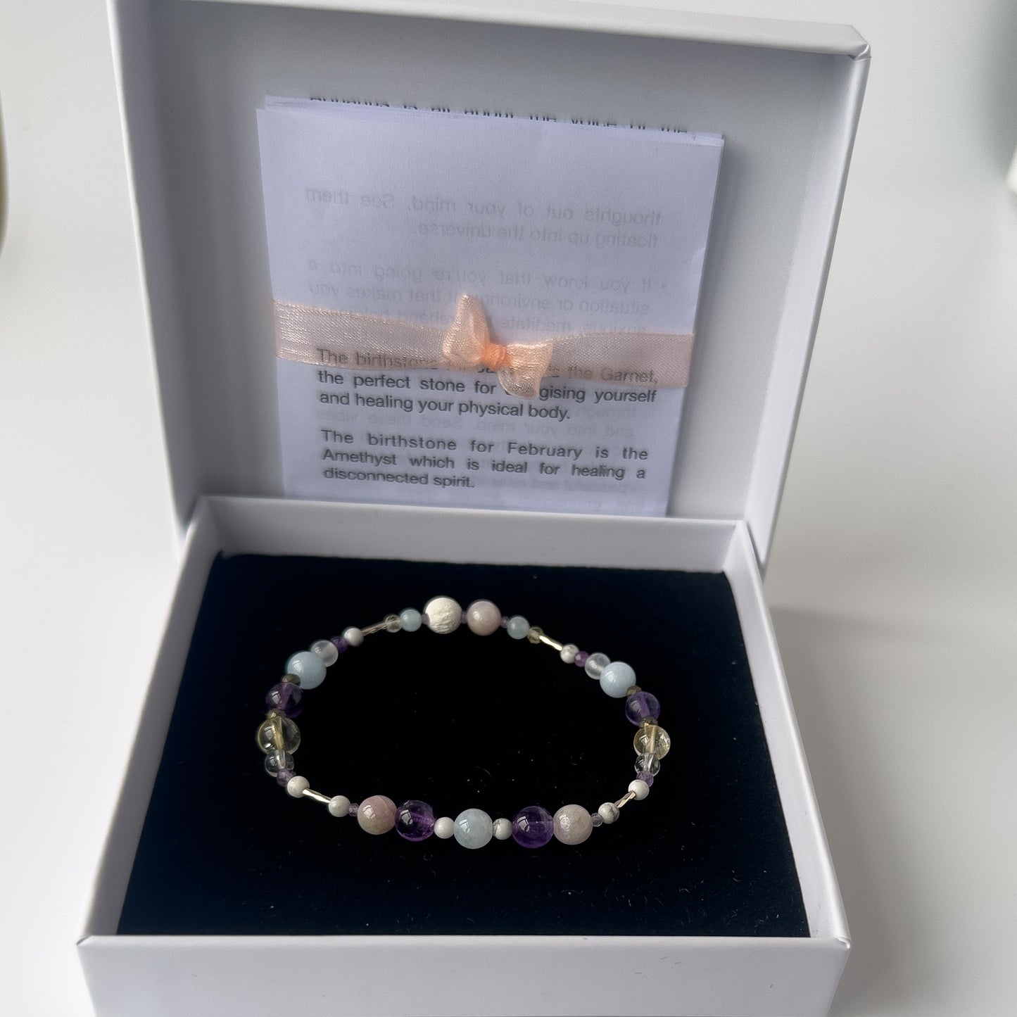 Aries birthstone Healing crystal bracelet for calm and stress relief in gift box