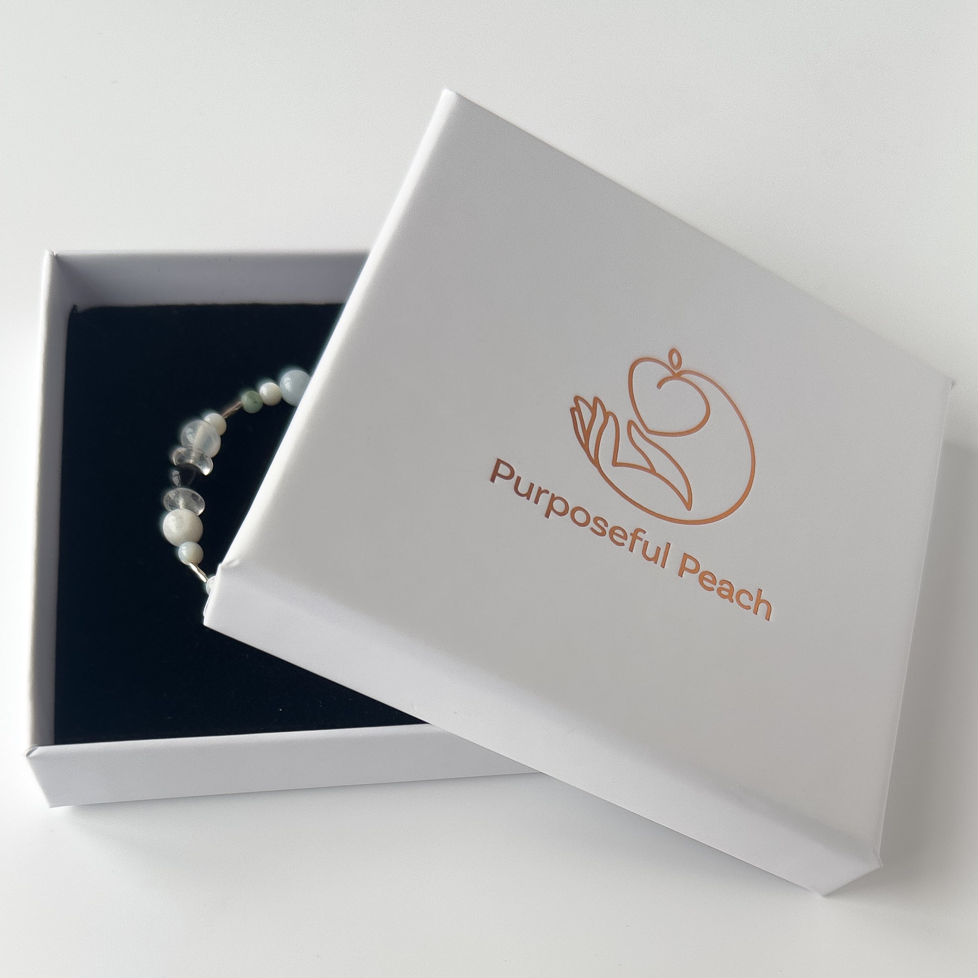 Cancer Handmade Healing Crystal bracelet for Stress in branded Purposeful Peach box