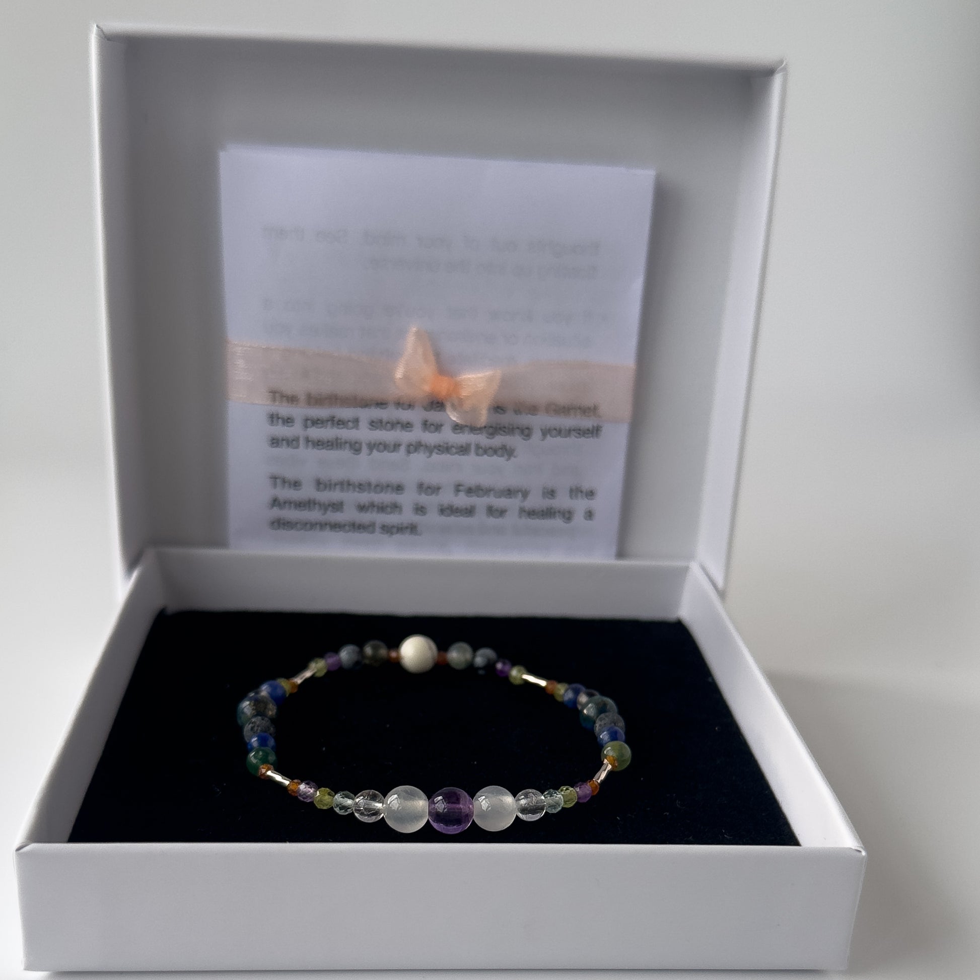 Capricorn birthstone Healing Crystal bracelet for Calm & Stress relief in box
