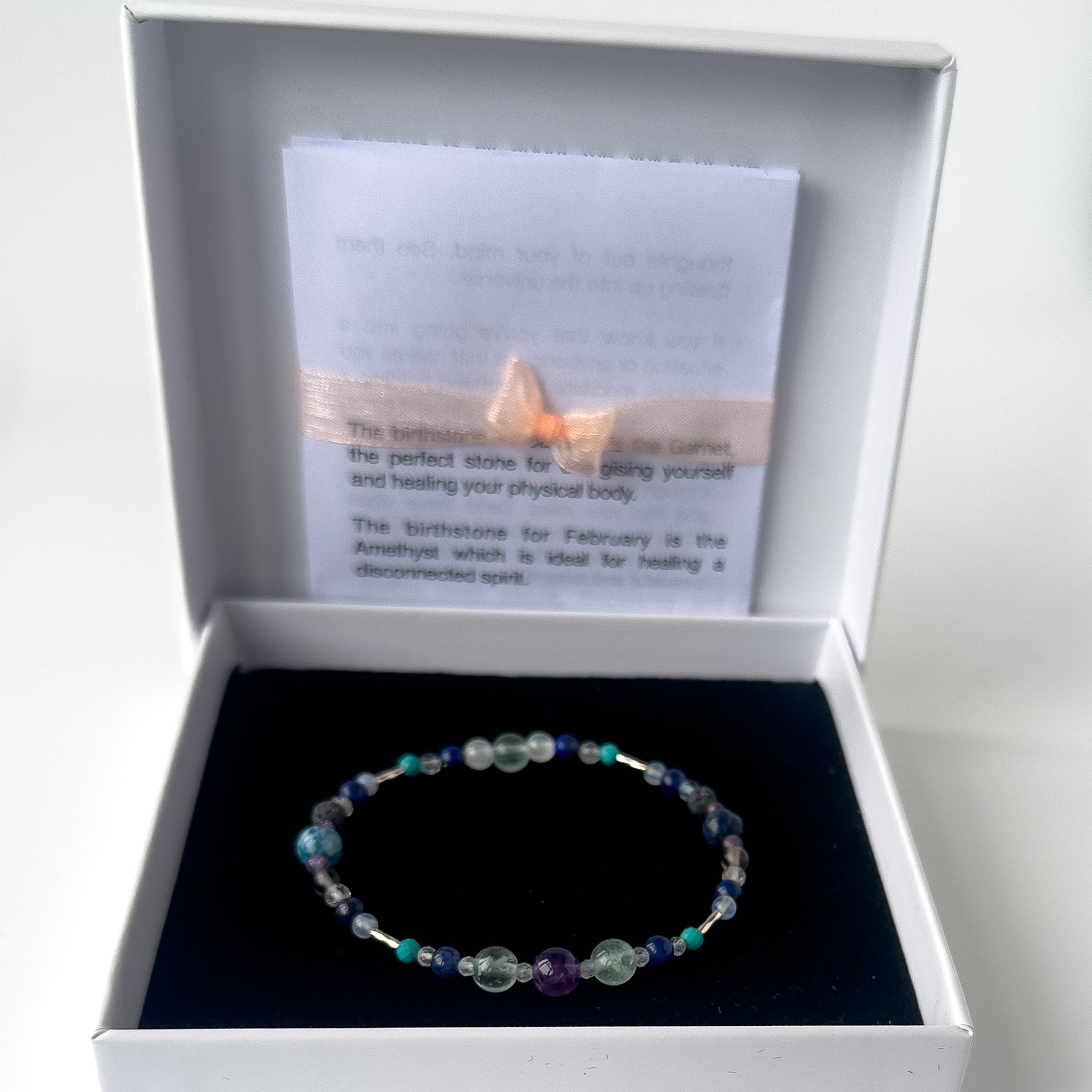 Capricorn Birthstone Healing Crystal bracelet for Calm & Anxiety Relief in gift box