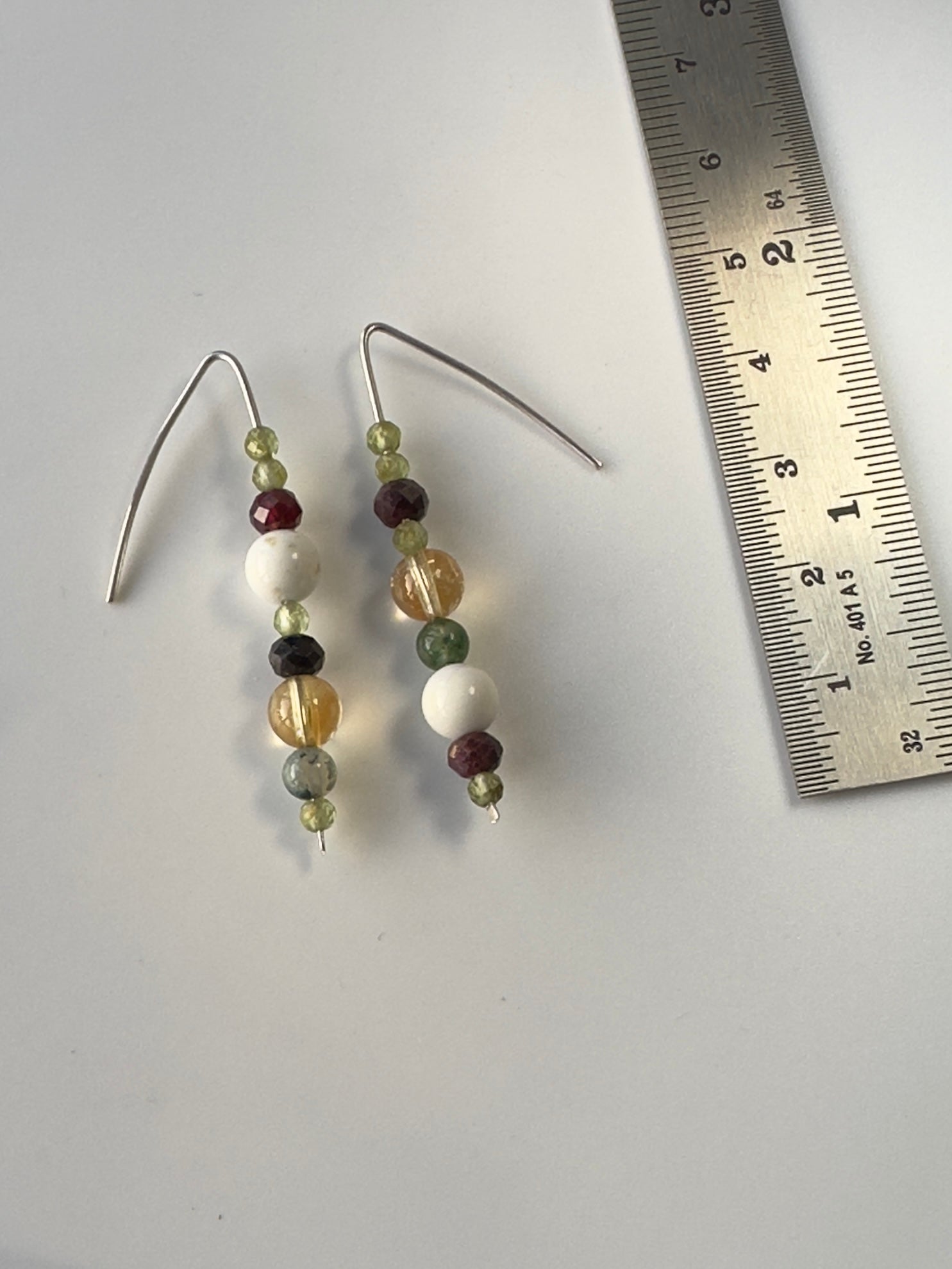 Virgo birthstone Healing crystal earrings for Love and Compassion using showing size as 5cm