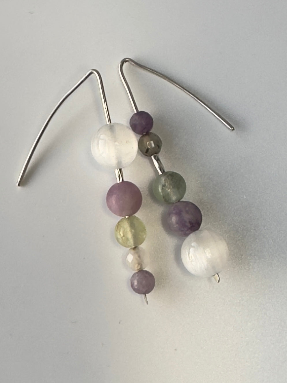 Close-up of Pisces confidence healing crystal earrings