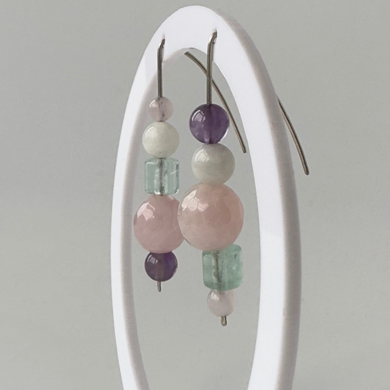 Healing Crystal & Sterling Silver Earrings for Stress Relief