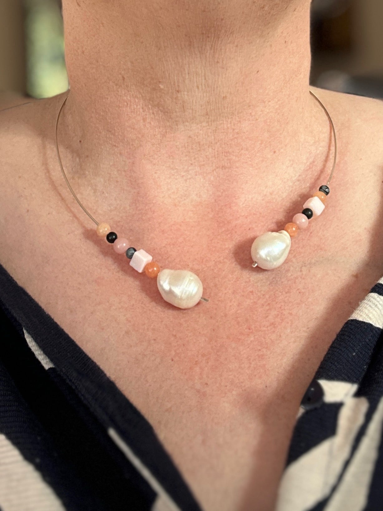 Sterling Silver and Cancer birthstone Healing Crystal necklace for Stress Relief