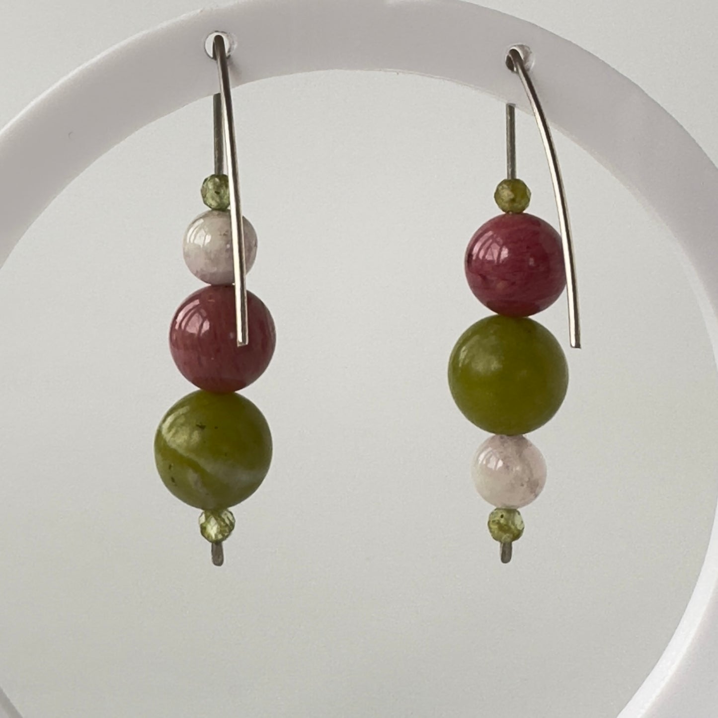 Healing Crystal & Sterling Silver Earrings to help with Love & Compassion