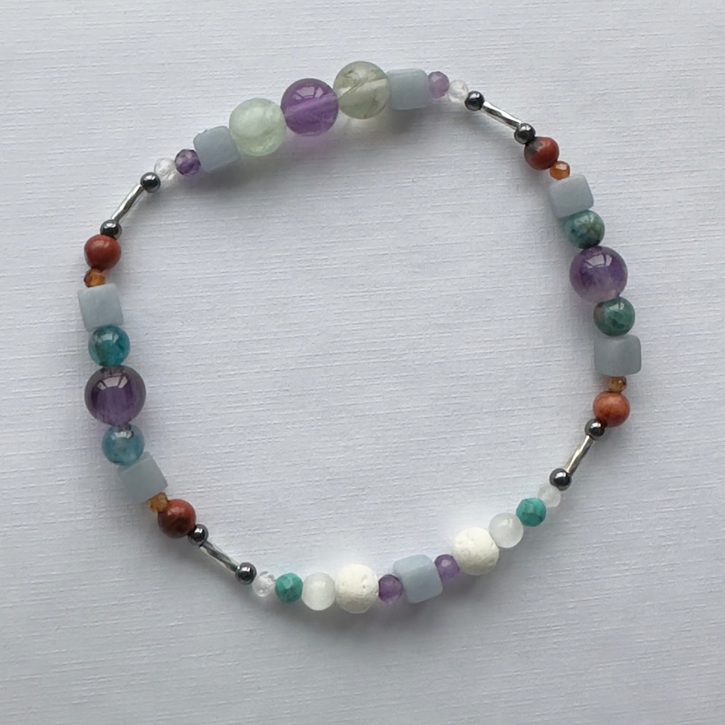 Healing Crystal & Sterling Silver bracelet for Determination & Willpower with Aromatherapy beads