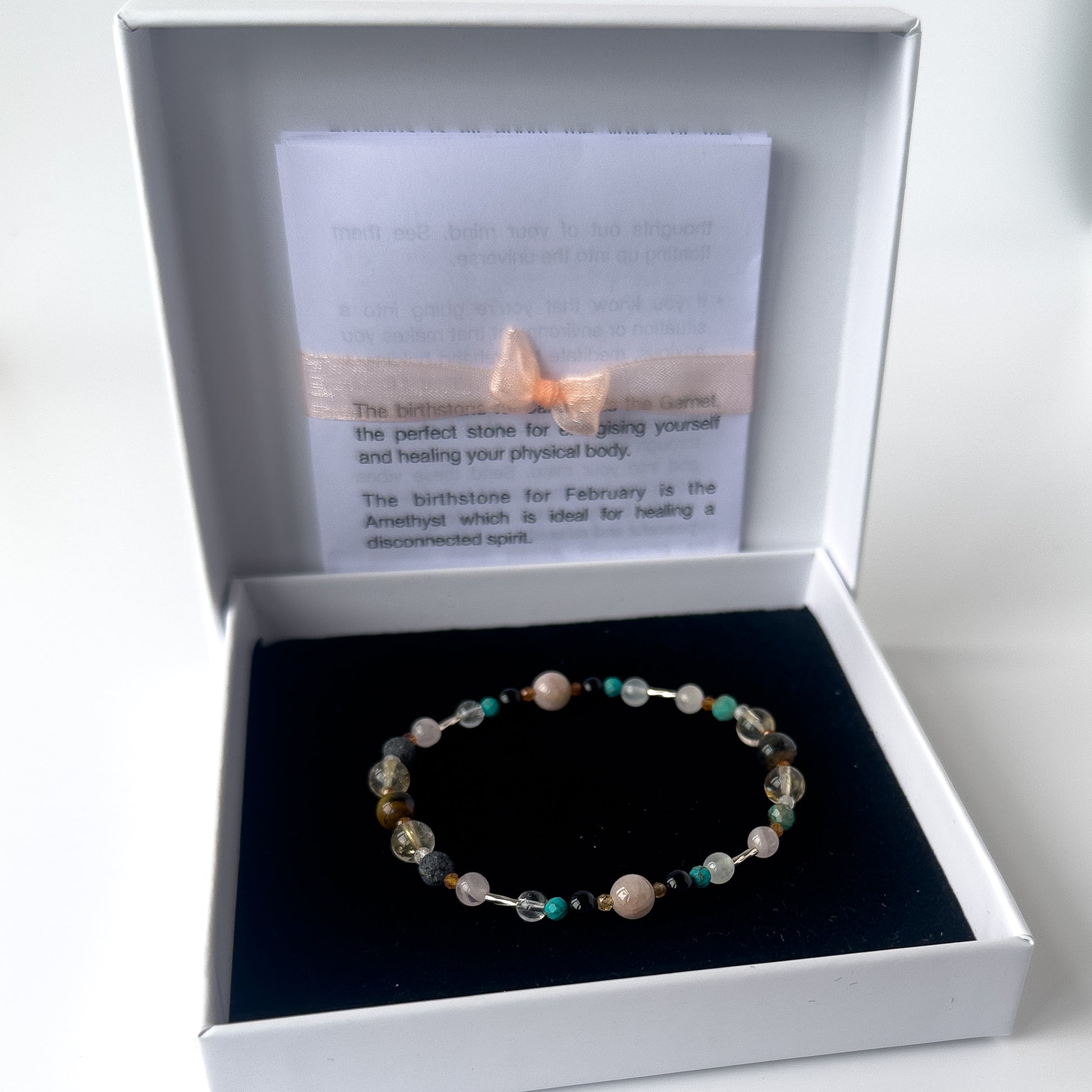 Leo Birthstone Healing Crystal bracelet for Calm & Anxiety Relief in box