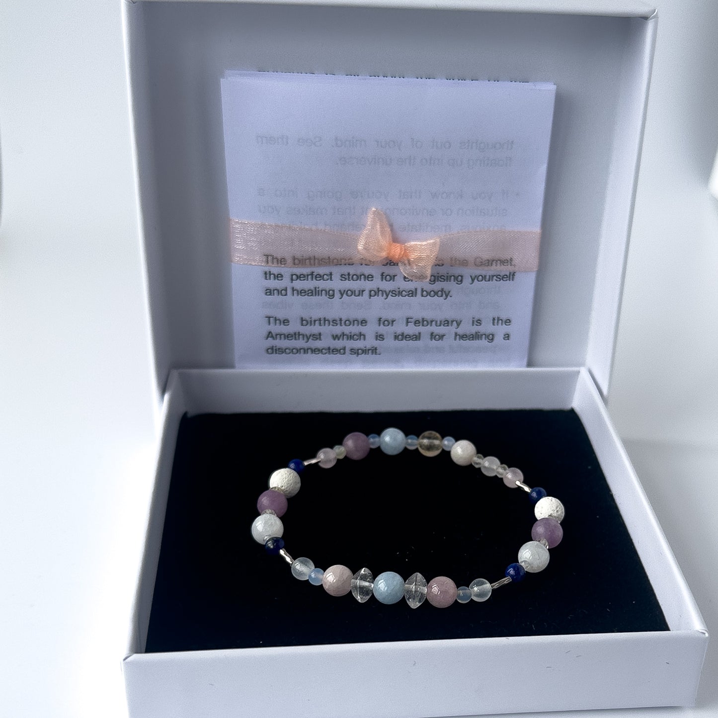 Libra Birthstone Healing Crystal bracelet for Calm & Anxiety Relief in gift box