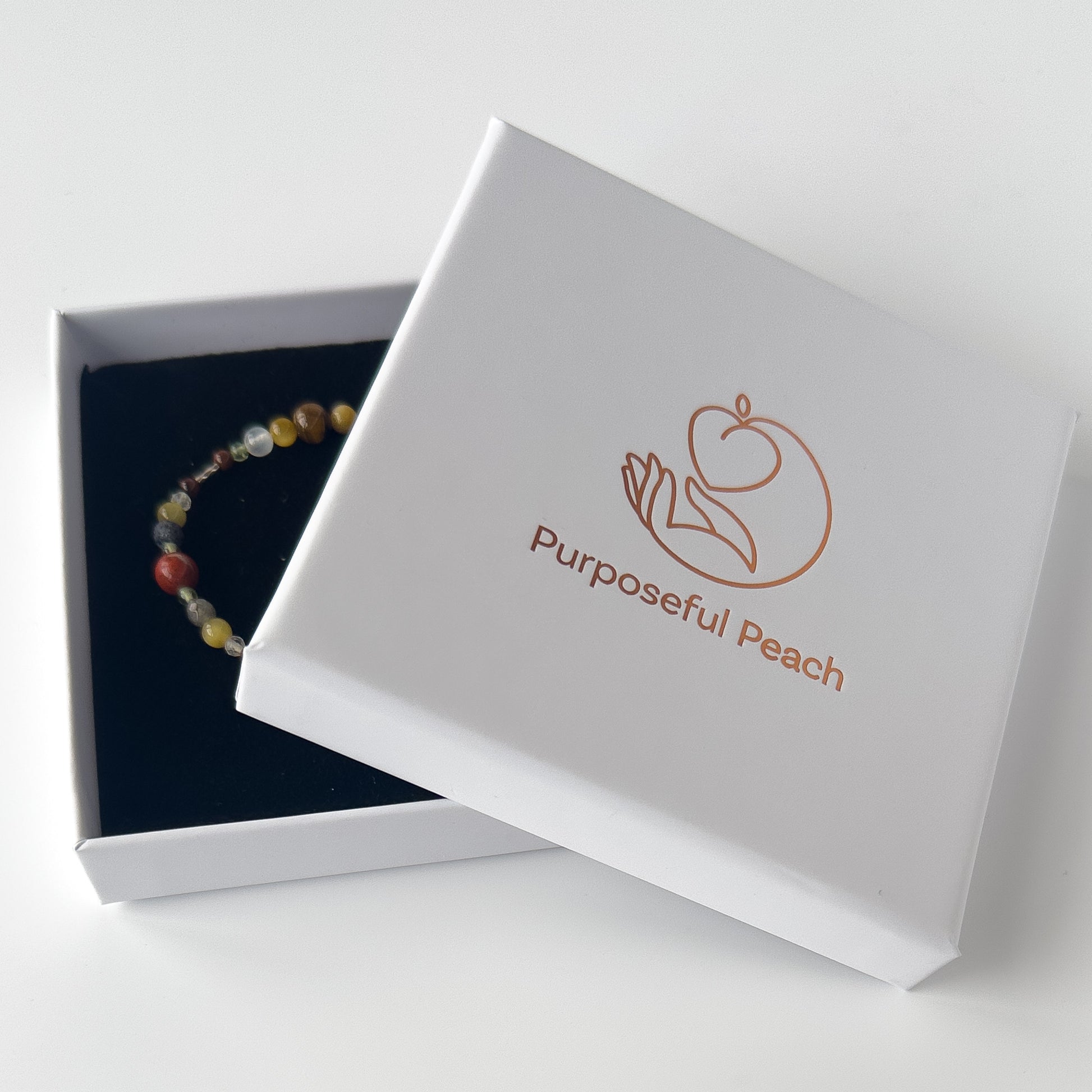 Libra Healing Crystal bracelet for Confidence in branded Purposeful Peach gift box