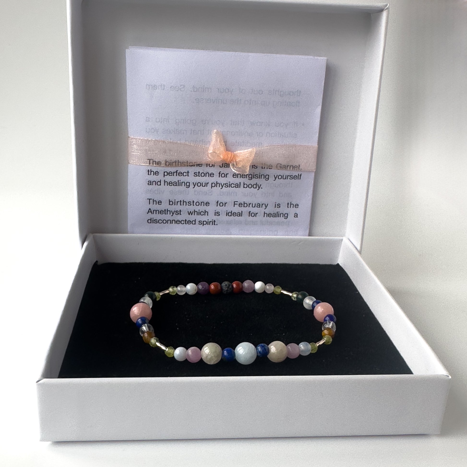 Libra Birthstone Healing Crystal bracelet for Calm & Stress relief in box