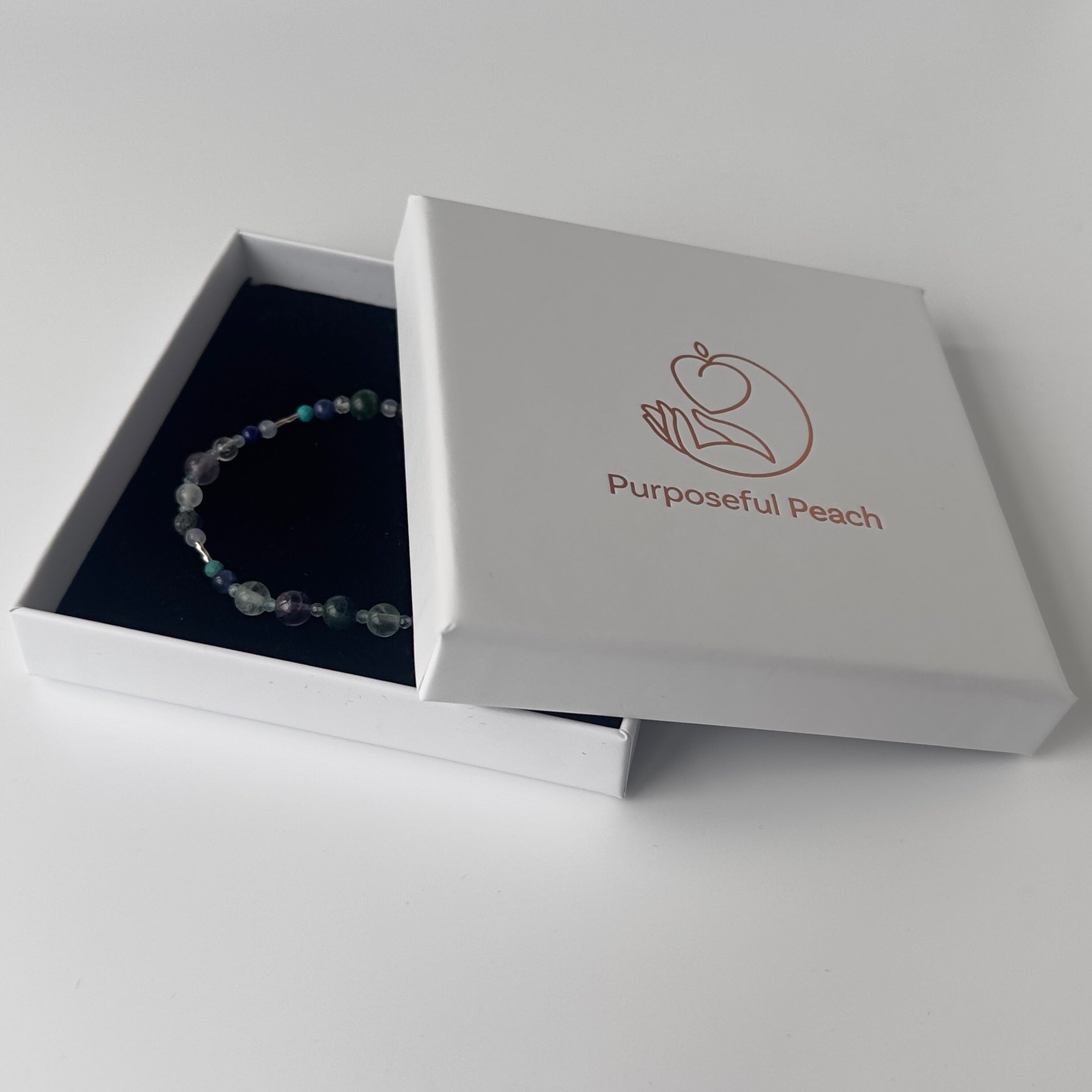 Sagittarius Healing Crystal bracelet for Anxiety in branded Purposeful Peach gift box
