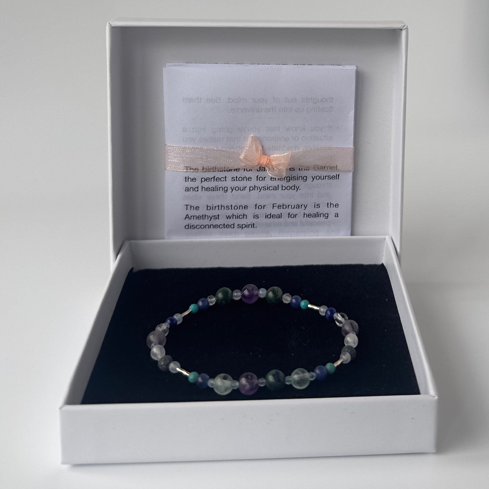 Sagittarius Birthstone Healing Crystal bracelet for Calm & Anxiety Relief in gift box