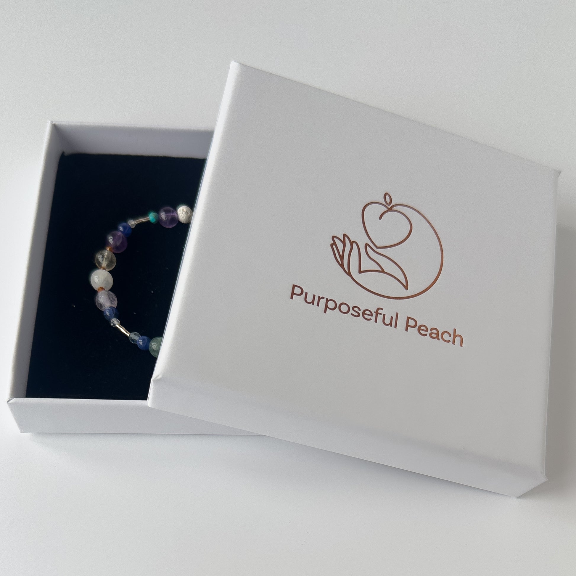 Sagittarius Healing Crystal bracelet for Willpower in branded Purposeful Peach box