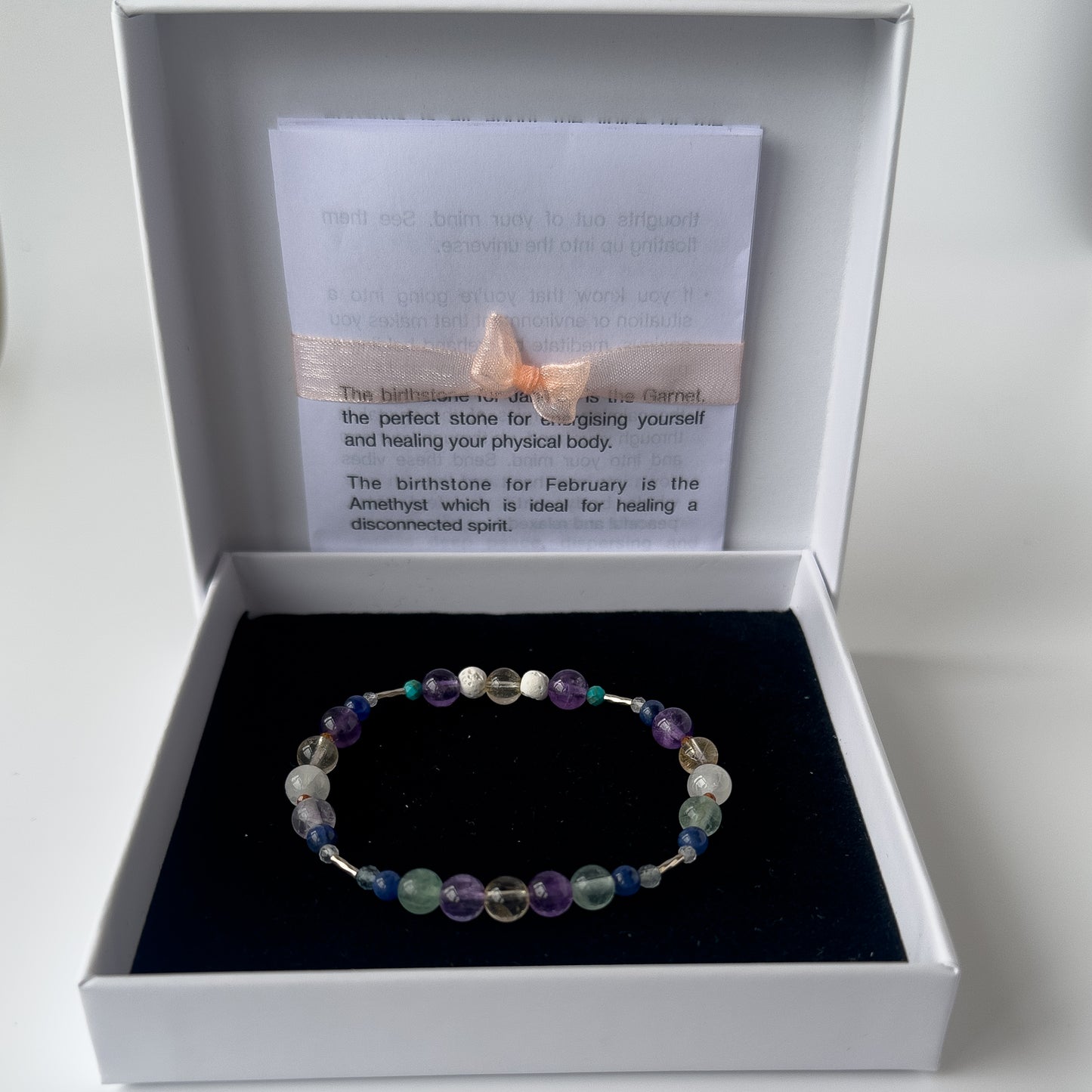 Sagittarius Birthstone Healing Crystal bracelet for Determination & Willpower in box