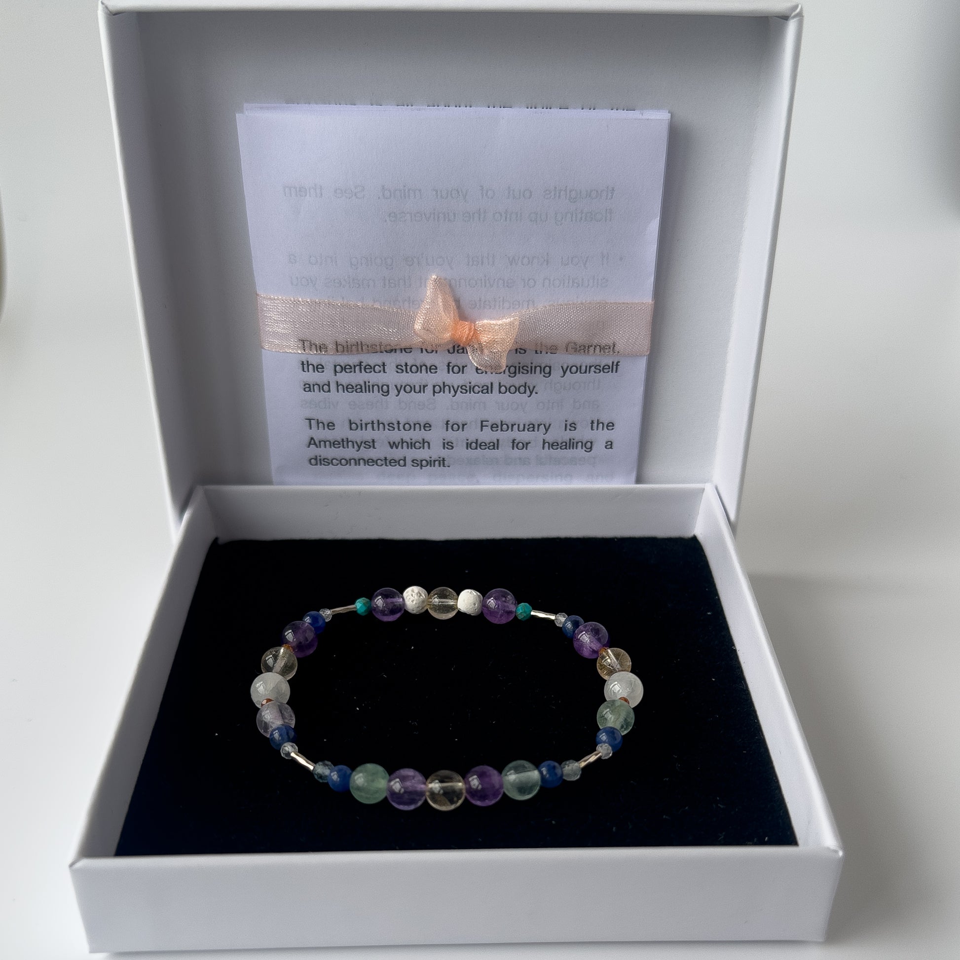 Sagittarius Birthstone Healing Crystal bracelet for Determination & Willpower in box