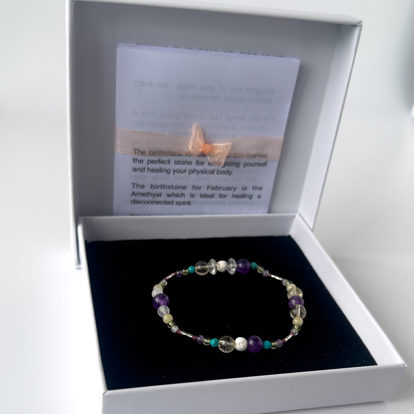 Scorpio Birthstone Healing Crystal bracelet for Determination & Willpower in box
