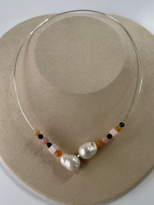 Sterling Silver and Cancer birthstone Healing Crystal necklace for Stress Relief