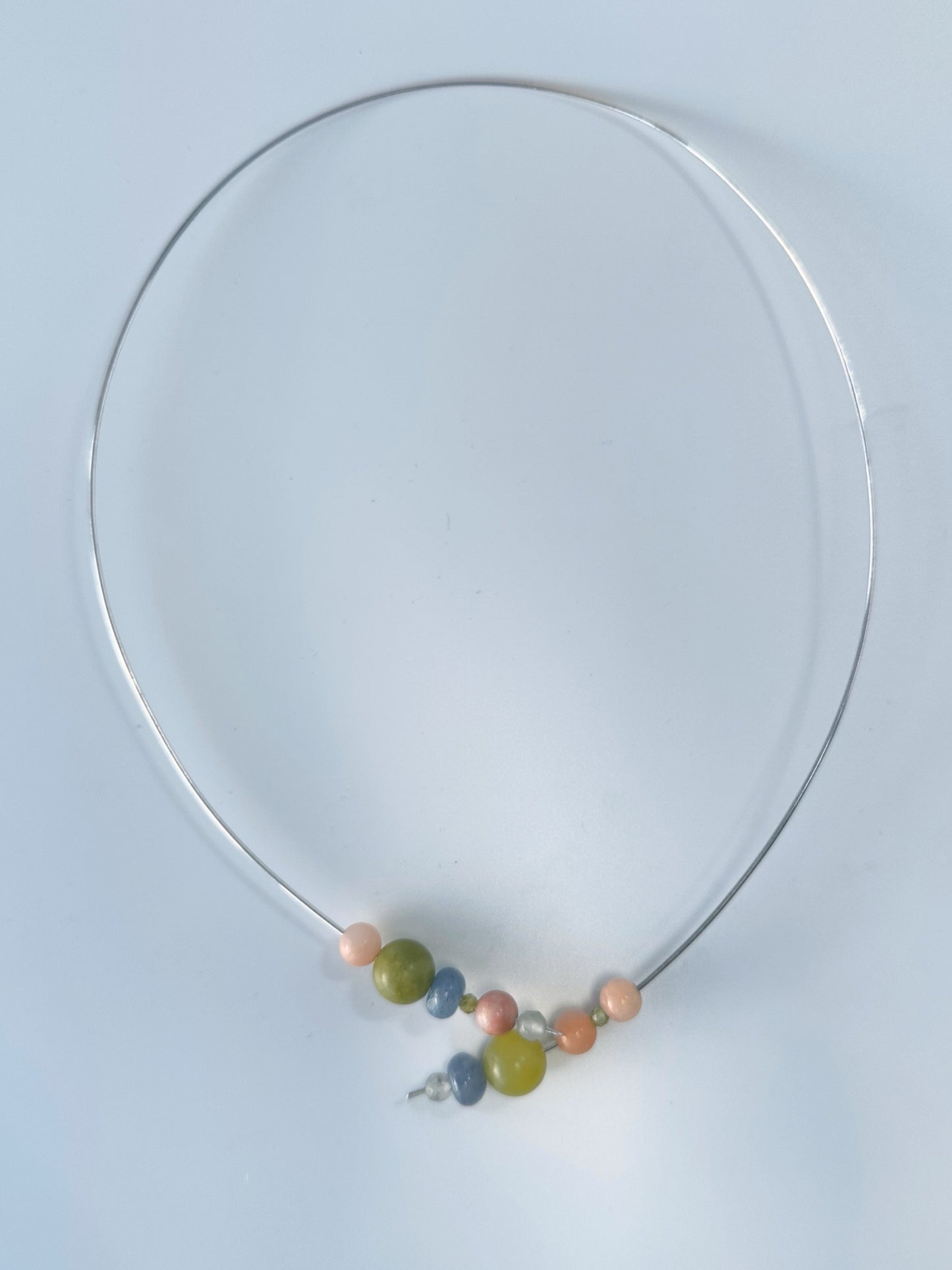 Handmade Sterling silver necklace with Leo birthstone healing crystals for Stress relief