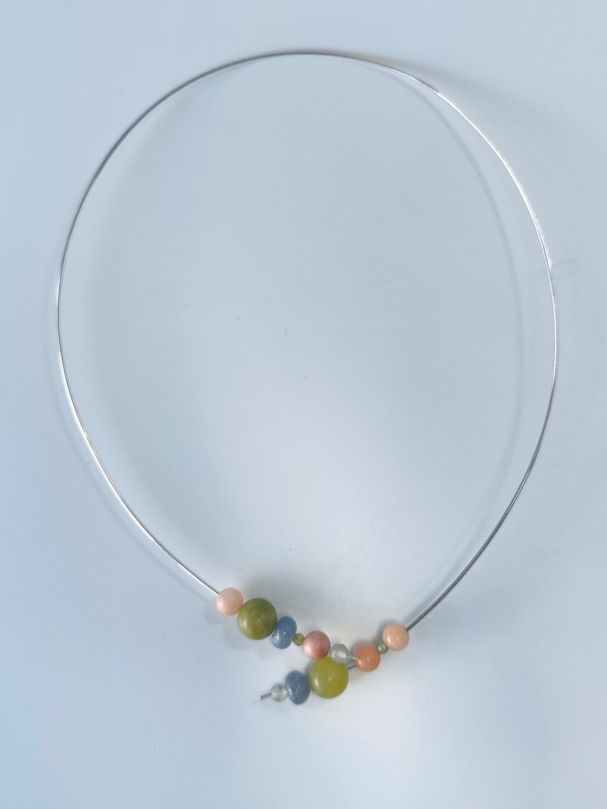 Handmade Sterling silver necklace with Leo birthstone healing crystals for Stress relief