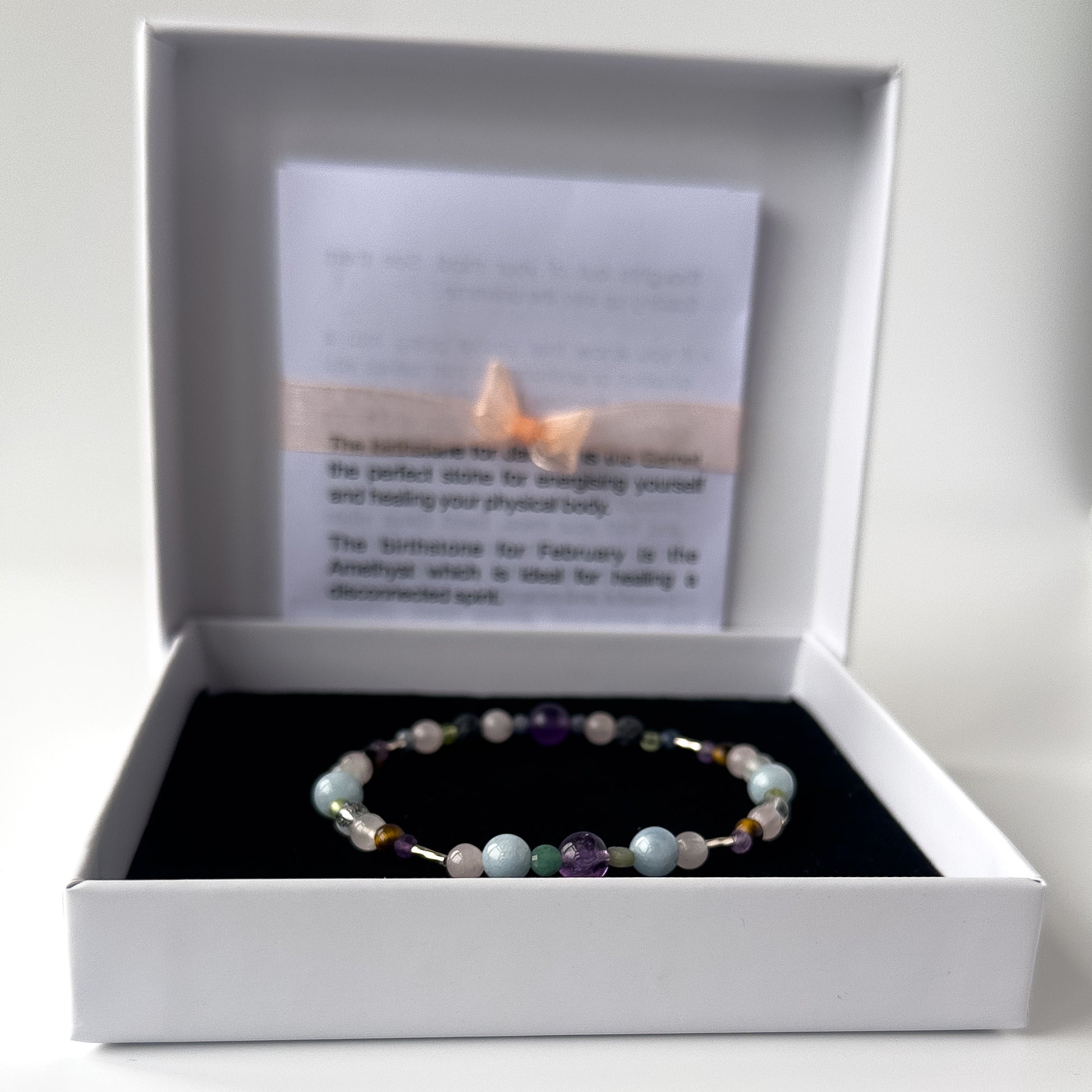 Taurus Birthstone Healing Crystal bracelet for Calm & Stress relief in box