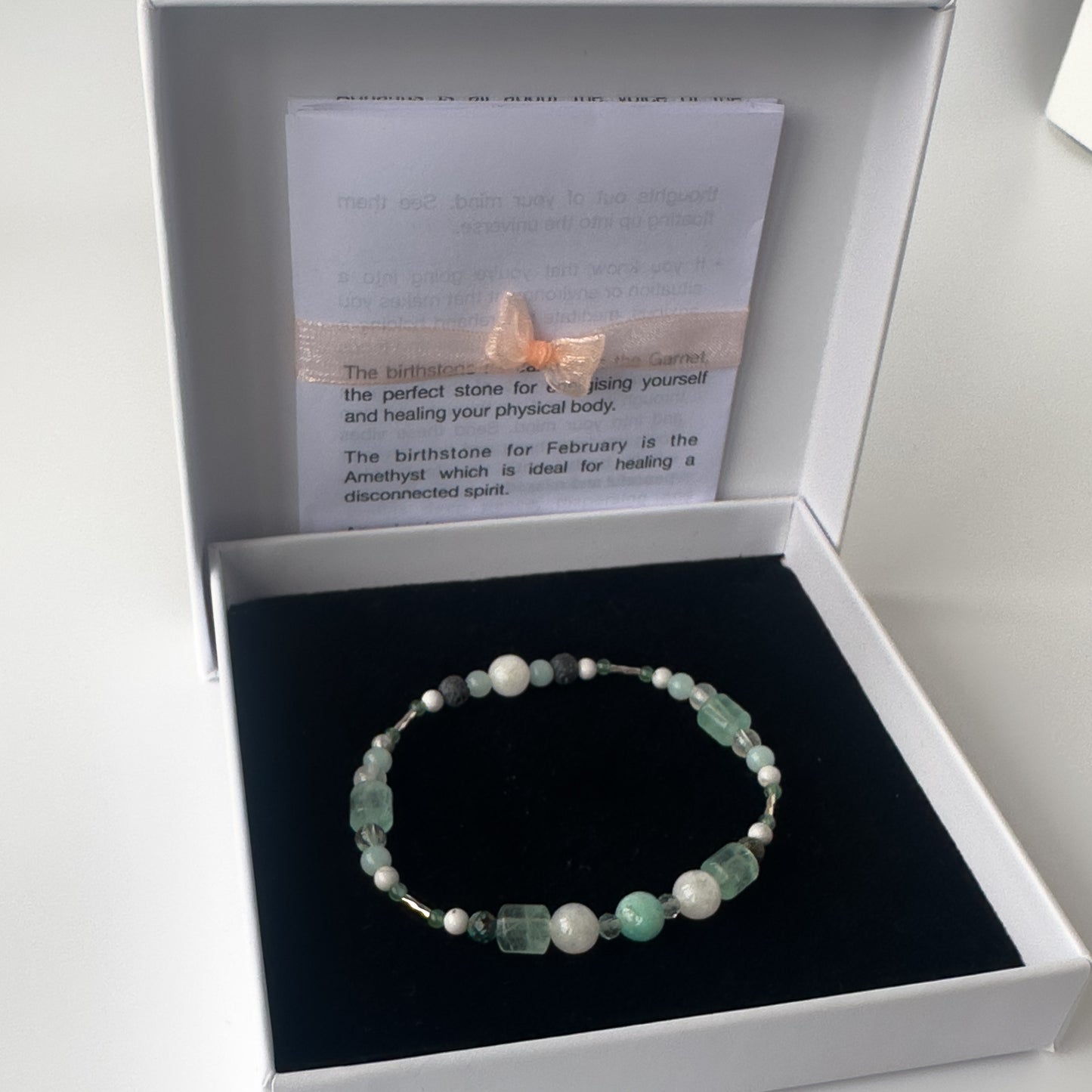 Virgo Birthstone Healing Crystal bracelet for Calm & Anxiety Relief in box
