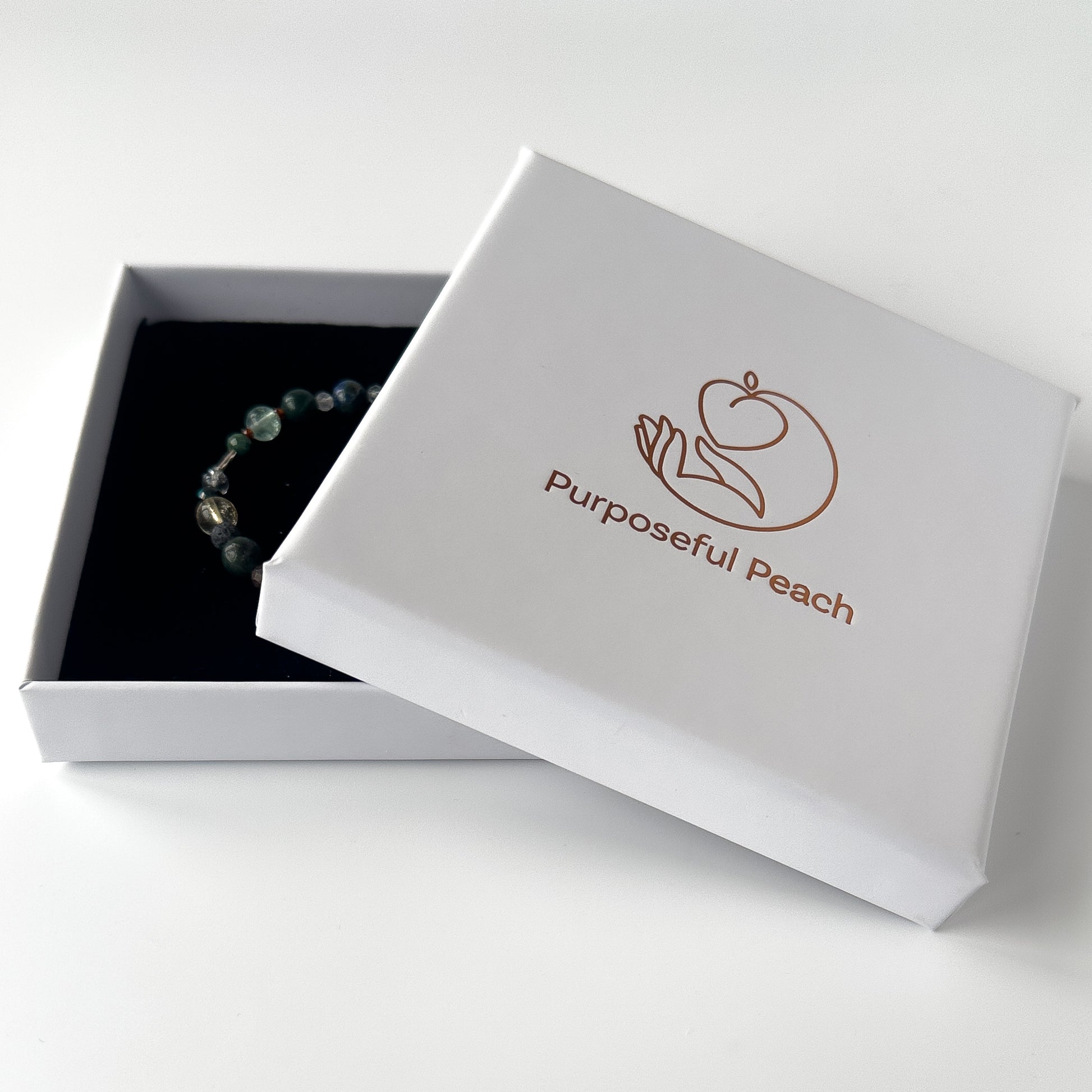 Virgo Healing Crystal bracelet for Confidence in branded Purposeful Peach gift box