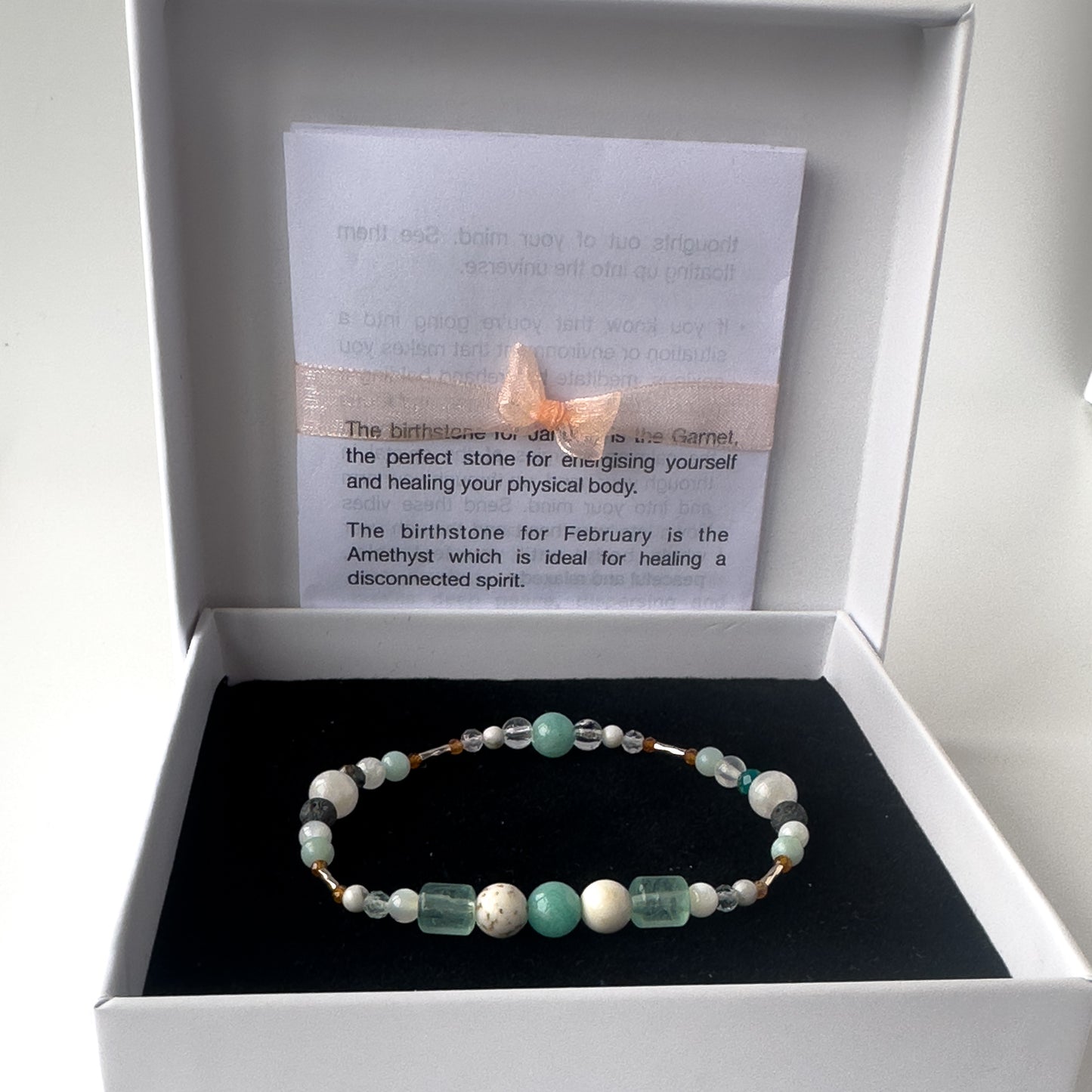 Virgo Birthstone Healing Crystal bracelet for Calm & Stress relief in box