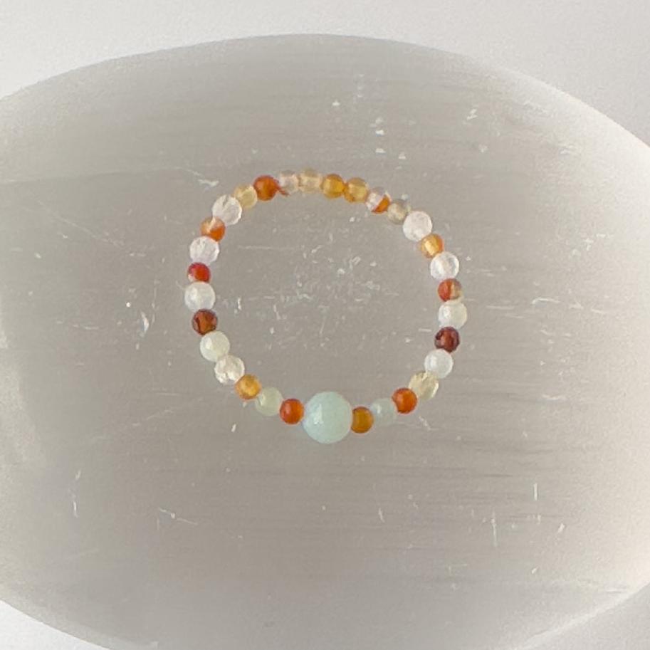 Virgo birthstone Healing Crystal ring for Strength and Courage