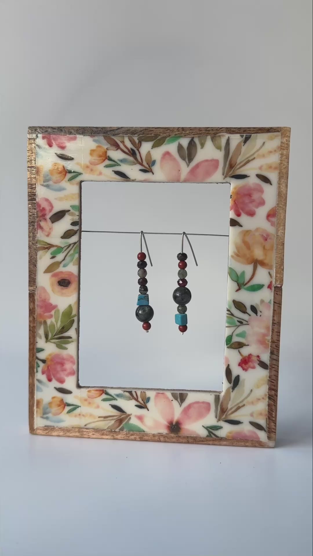 Video showing Aquarius birthstone Healing Crystal earrings for Strength and Courage