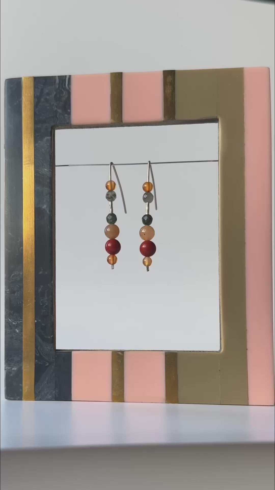 Video of Aries healing crystal earrings for strength and courage