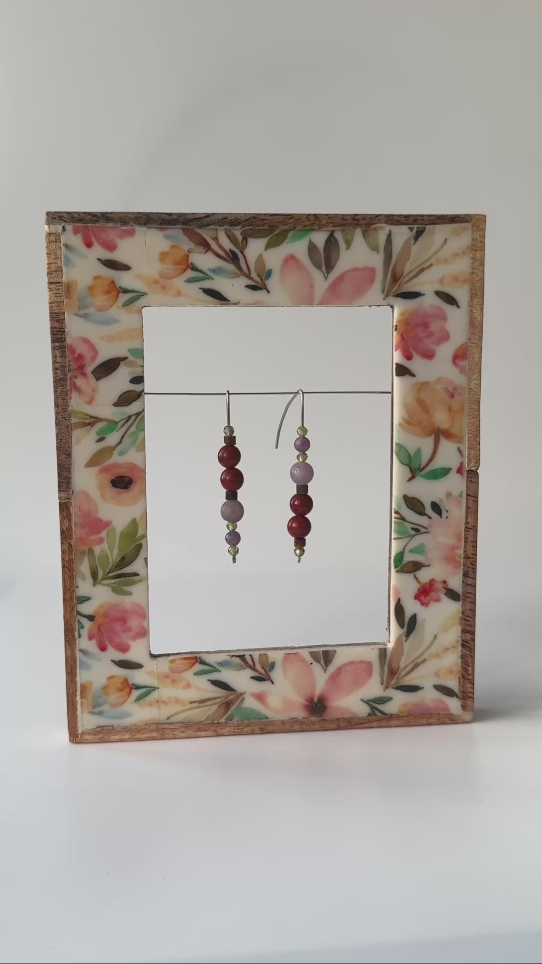 Video of Libra birthstone Healing Crystal earrings for Love and Compassion