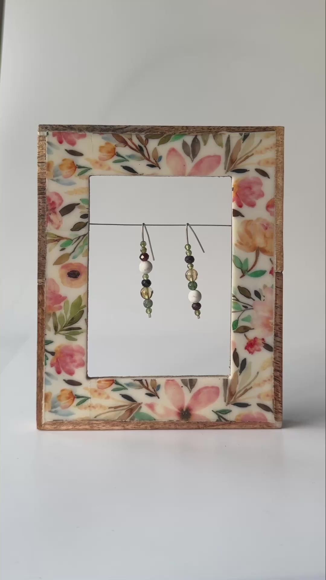 Video of Virgo birthstone healing crystal earrings for Love and Compassion