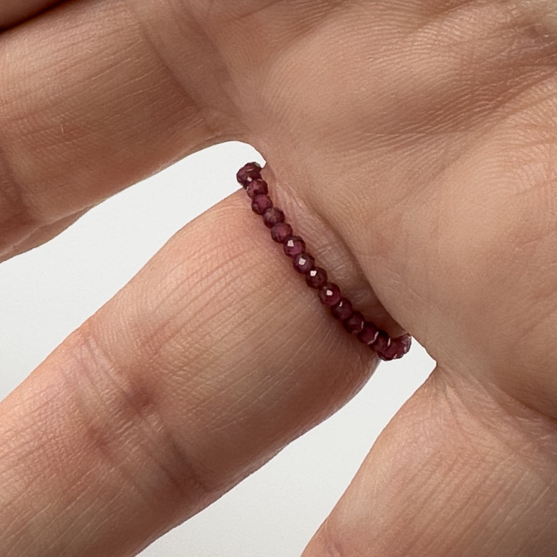 underside of Courage Birthstone Healing Crystal Ring for Leo, Capricorn, Sagittarius & Scorpio on finger