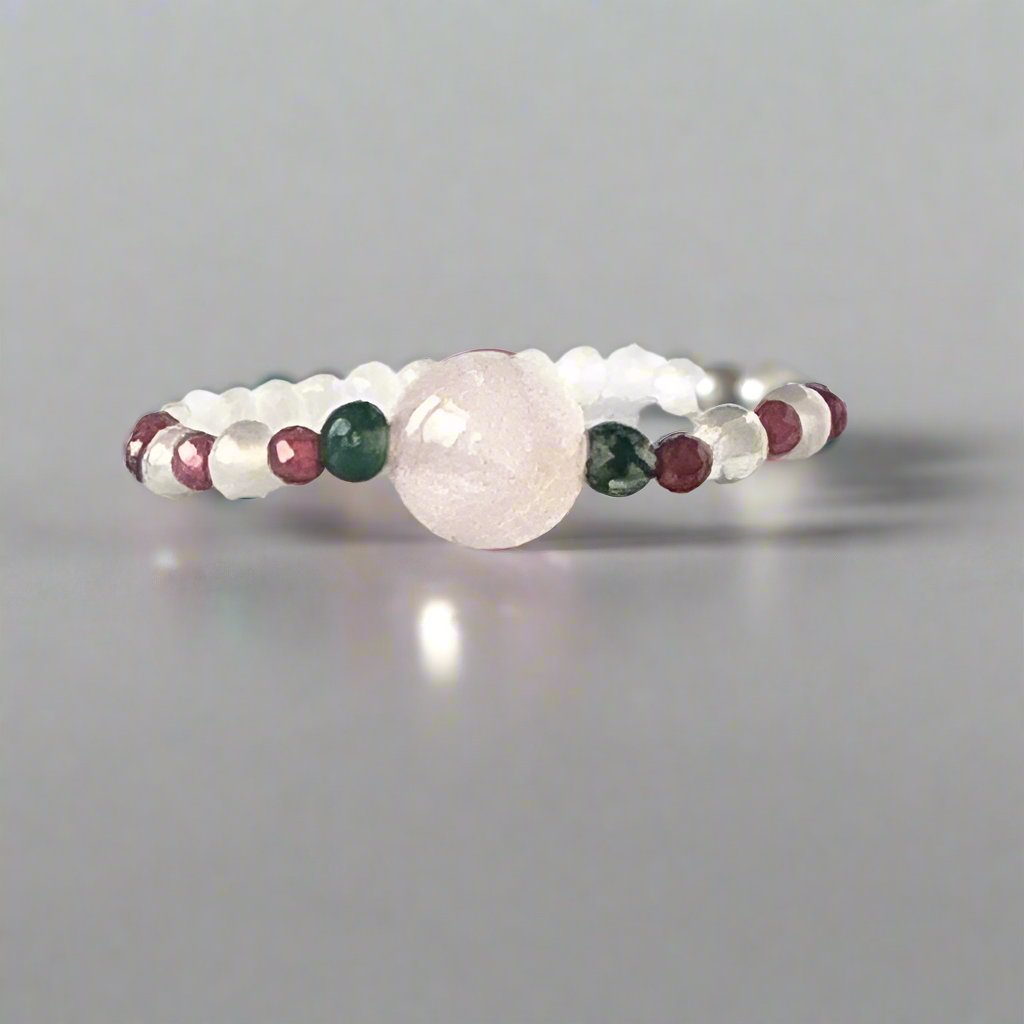 Profile view of Aquarius Healing Crystal ring for Love