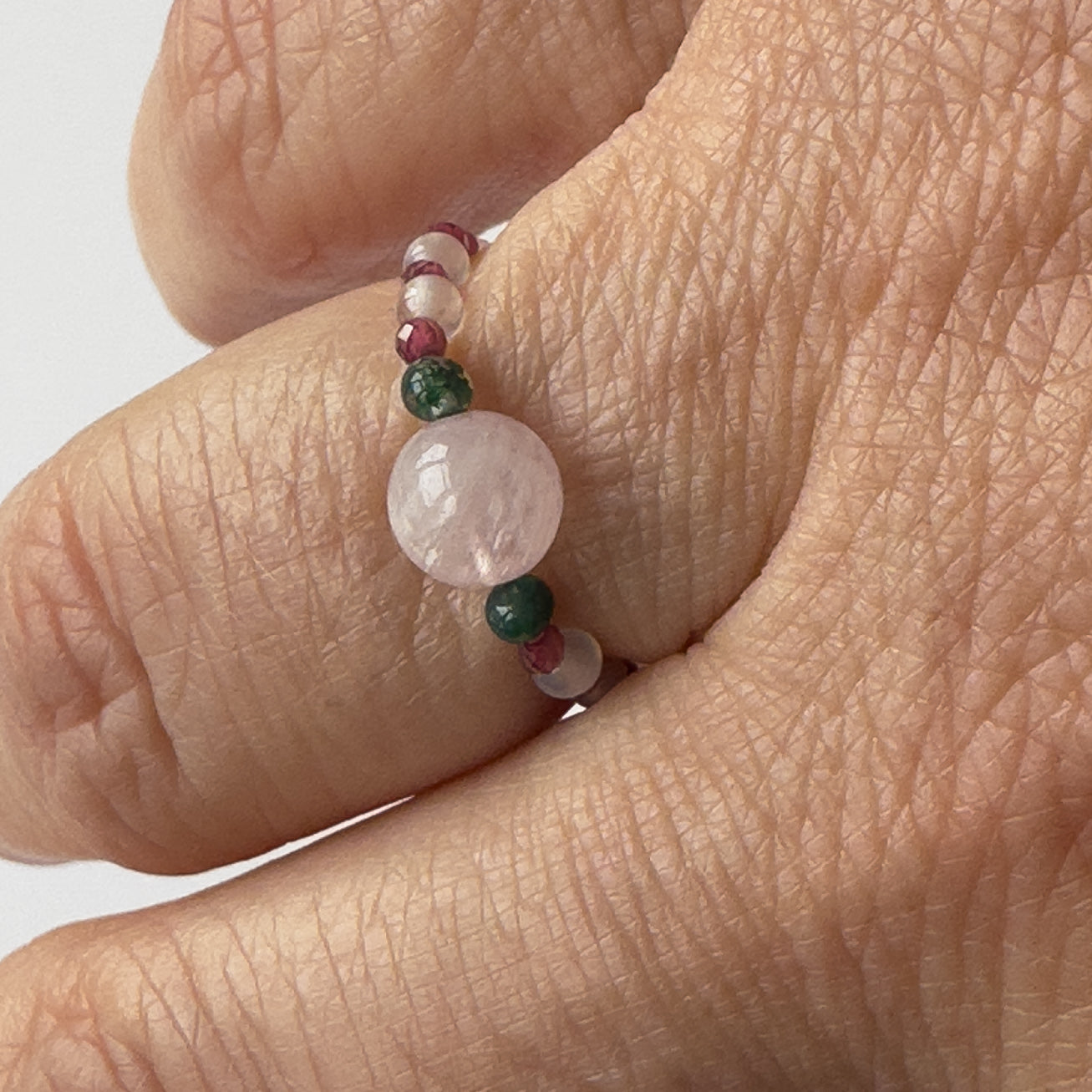 Aquarius Healing Crystal ring for Love on finger