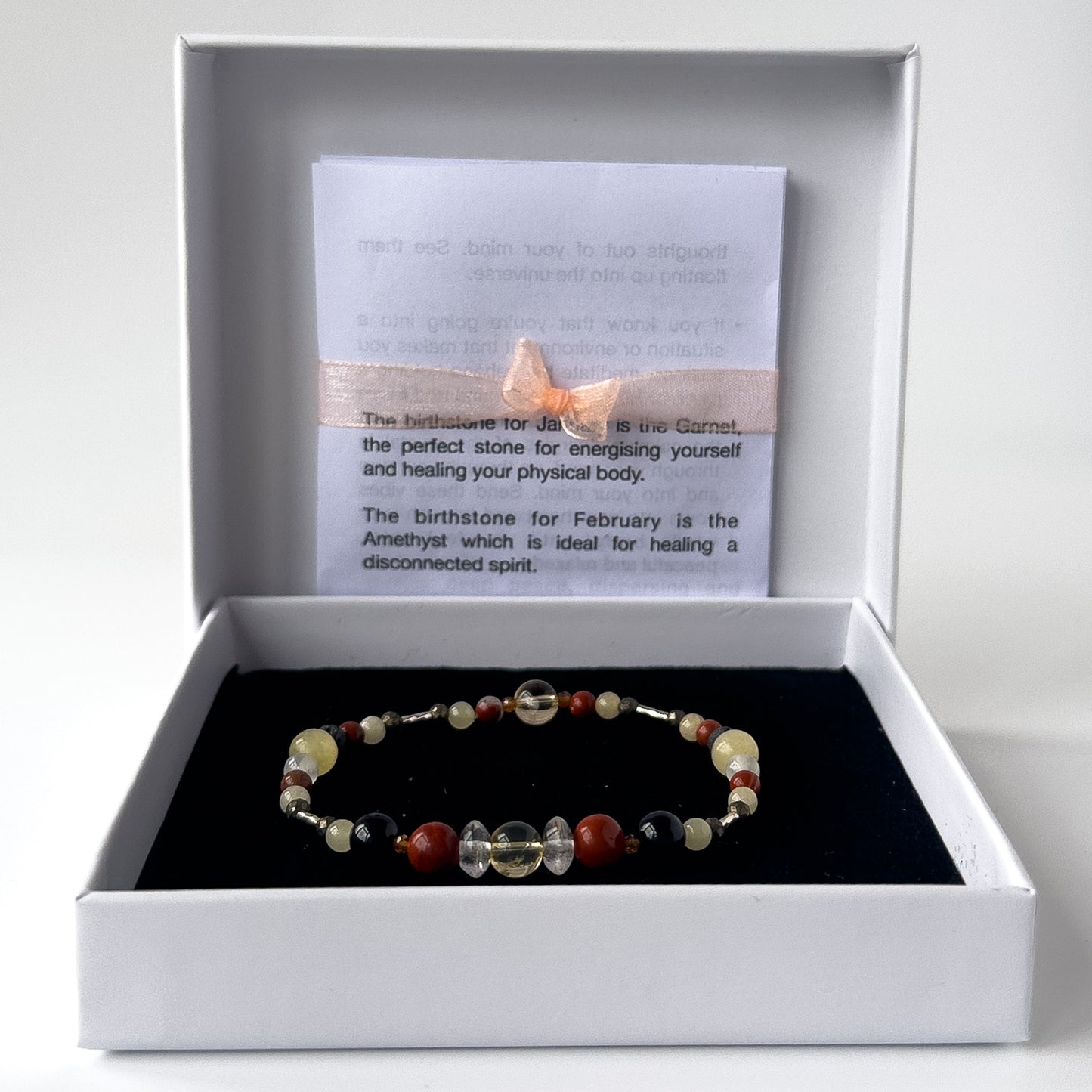 Aries Birthstone Healing Crystal bracelet for Confidence and Self-esteem in gift box