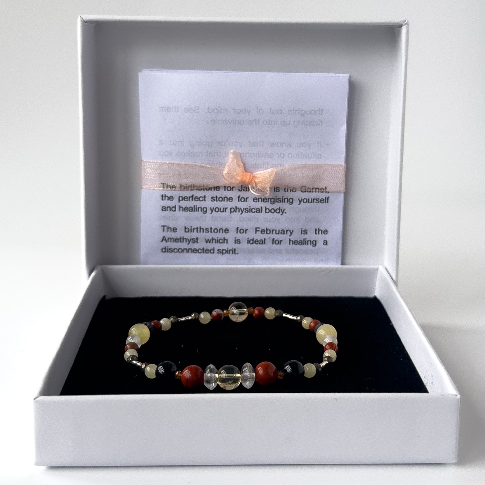 Aries Birthstone Healing Crystal bracelet for Confidence and Self-esteem in gift box
