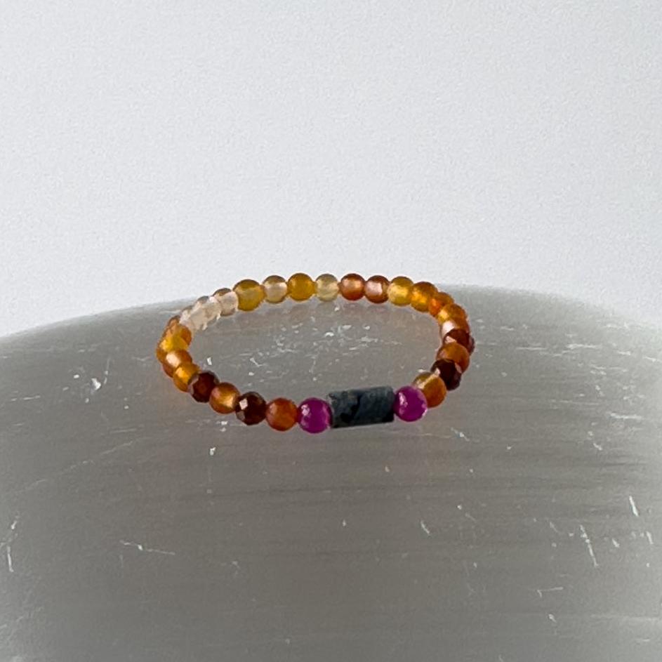 Capricorn birthstone Healing Crystal ring for Strength and Courage
