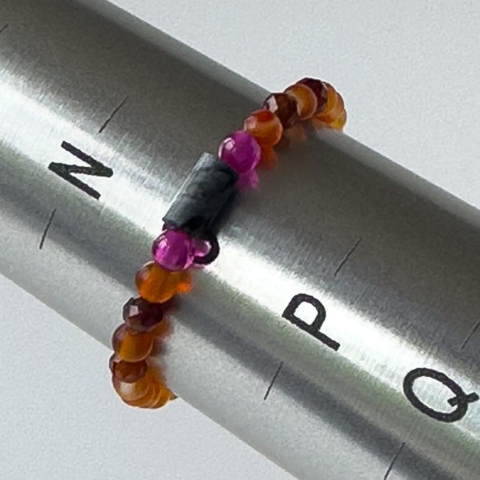 Capricorn Birthstone Healing Crystal ring for Strength and Courage on mandrel showing size as O