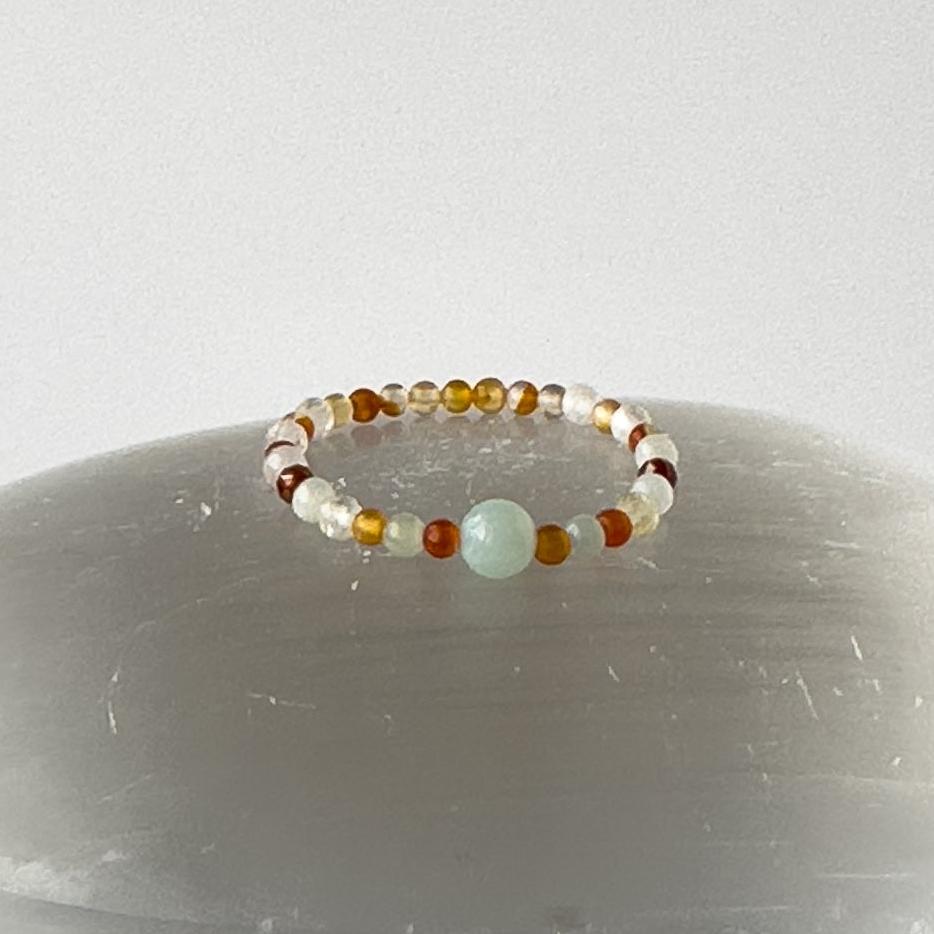 Virgo Birthstone Healing Crystal ring for Strength and Courage