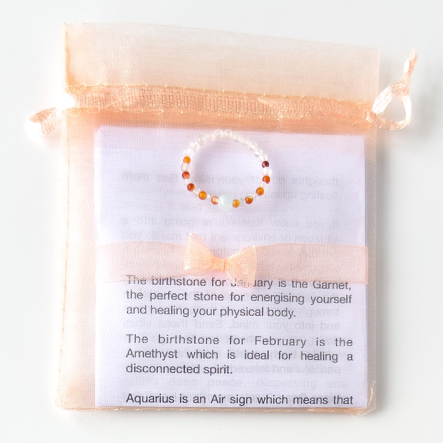 Strength and Courage Healing Crystal ring for Taurus or Aries with packaging