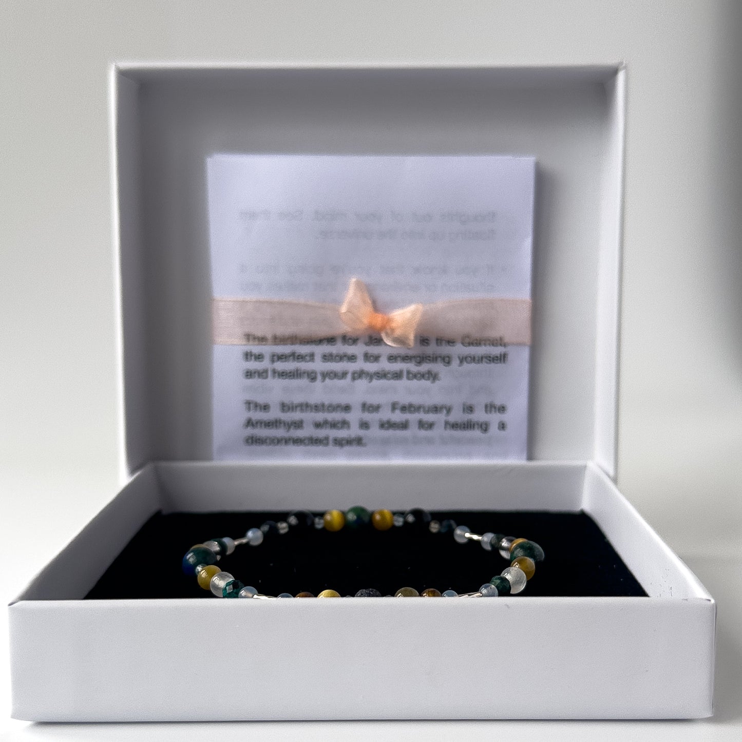 Gemini Birthstone Healing Crystal bracelet for Confidence and Self-esteem in gift box