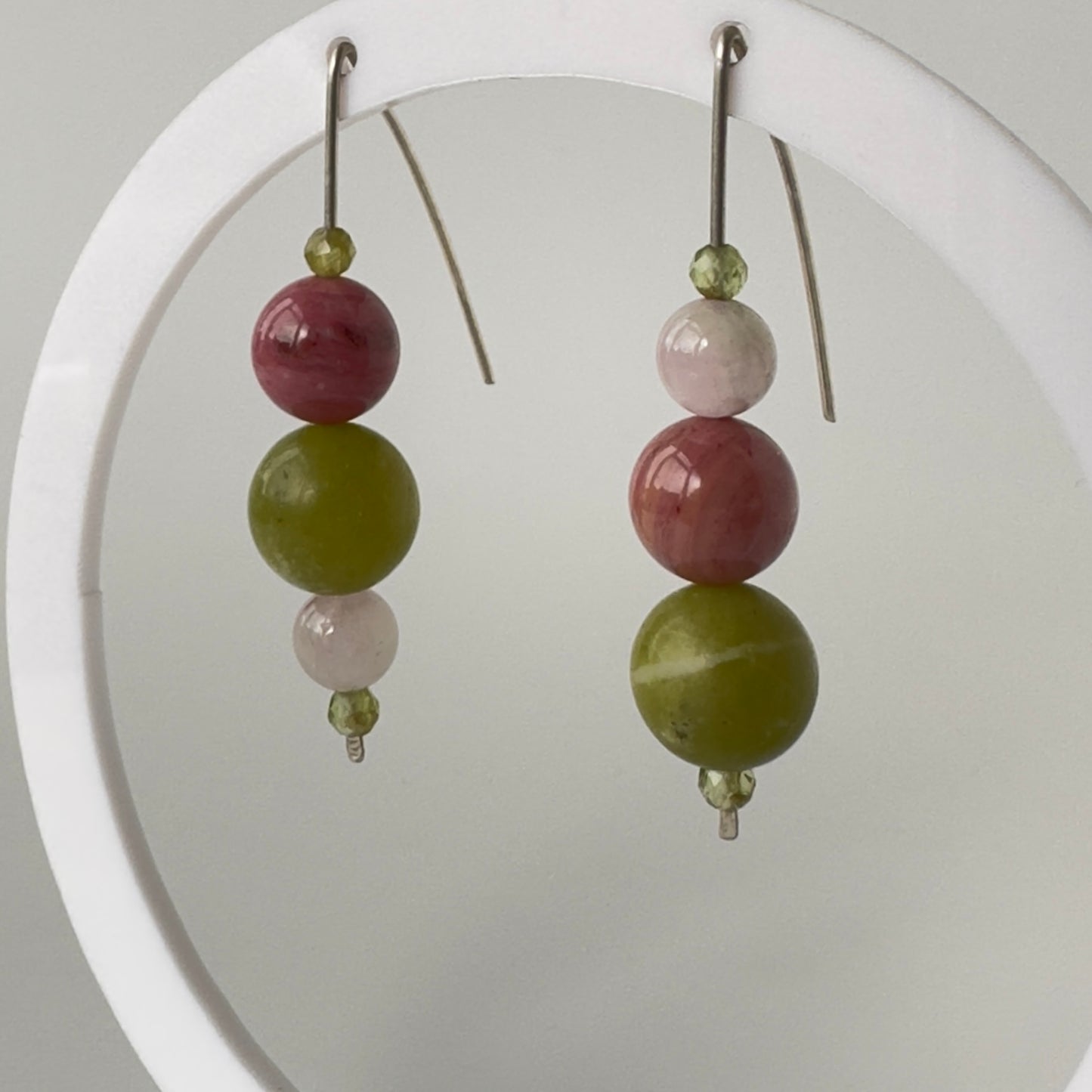 Healing Crystal & Sterling Silver Earrings to help with Love & Compassion