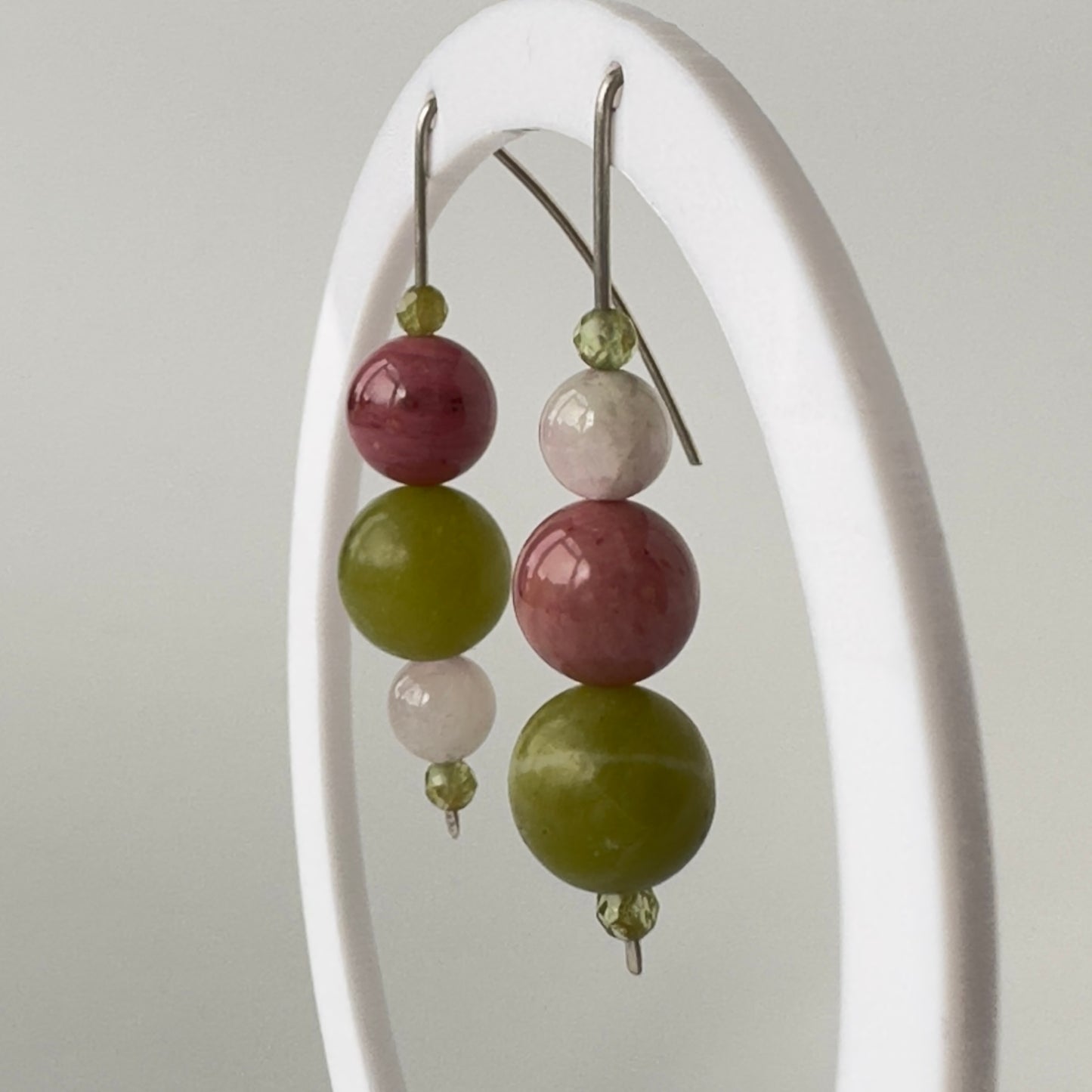 Healing Crystal & Sterling Silver Earrings to help with Love & Compassion