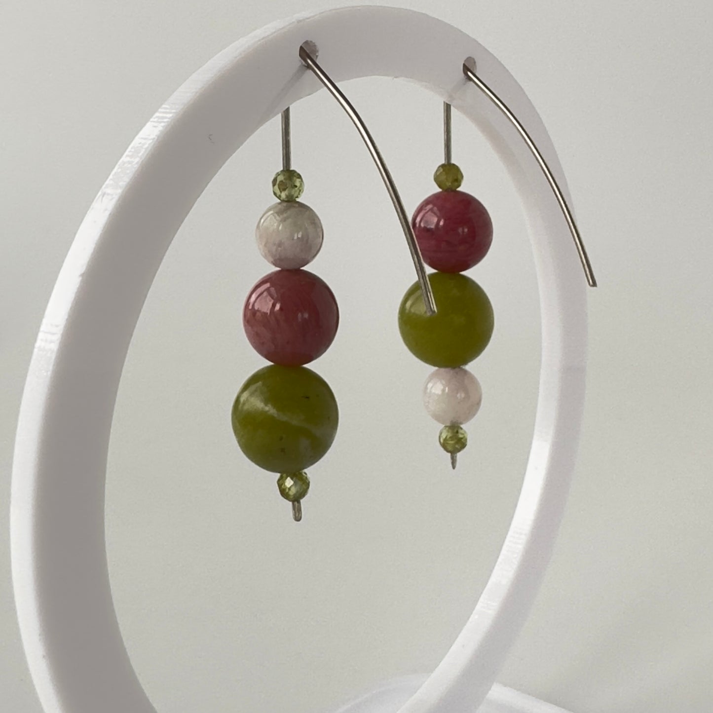 Healing Crystal & Sterling Silver Earrings to help with Love & Compassion