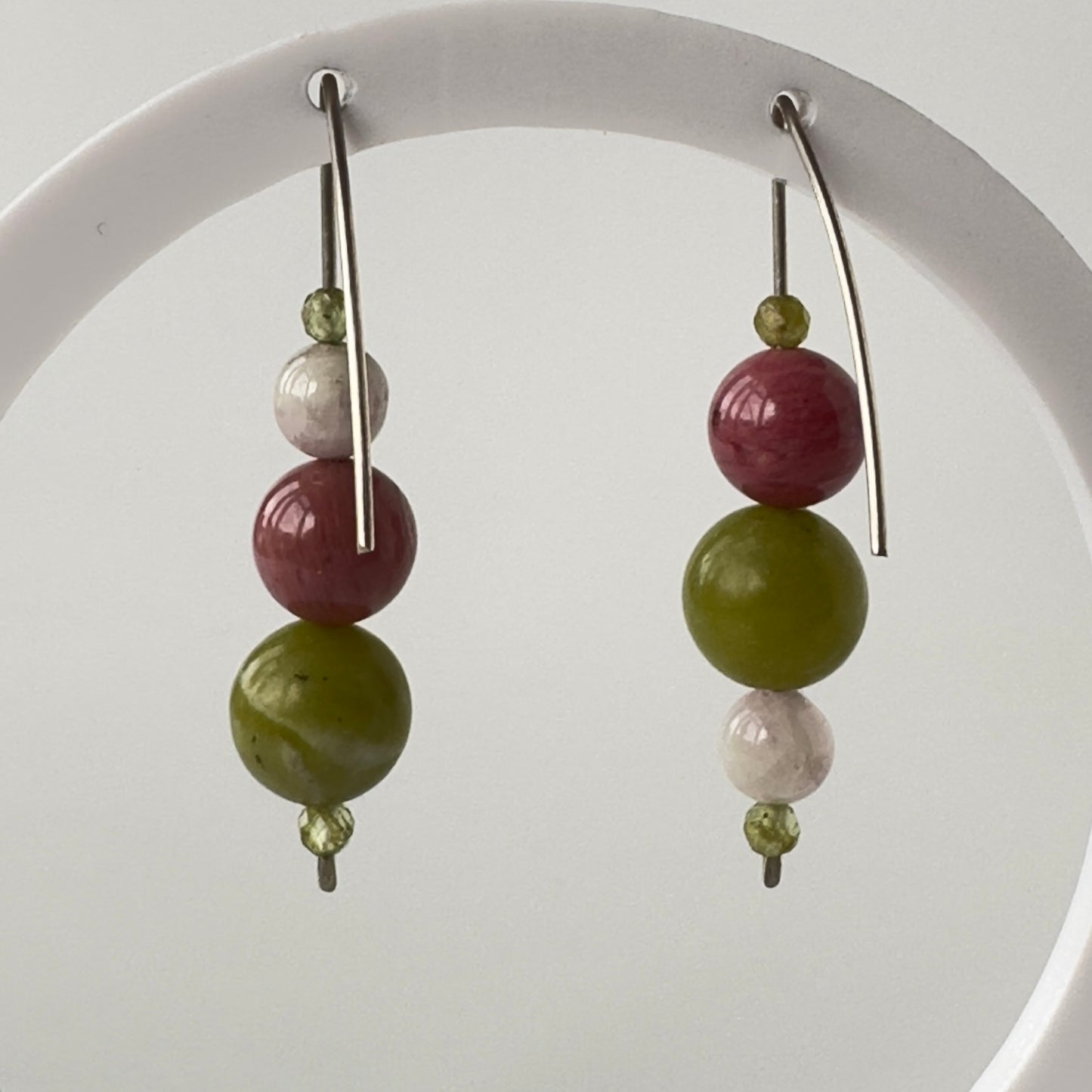 Healing Crystal & Sterling Silver Earrings to help with Love & Compassion